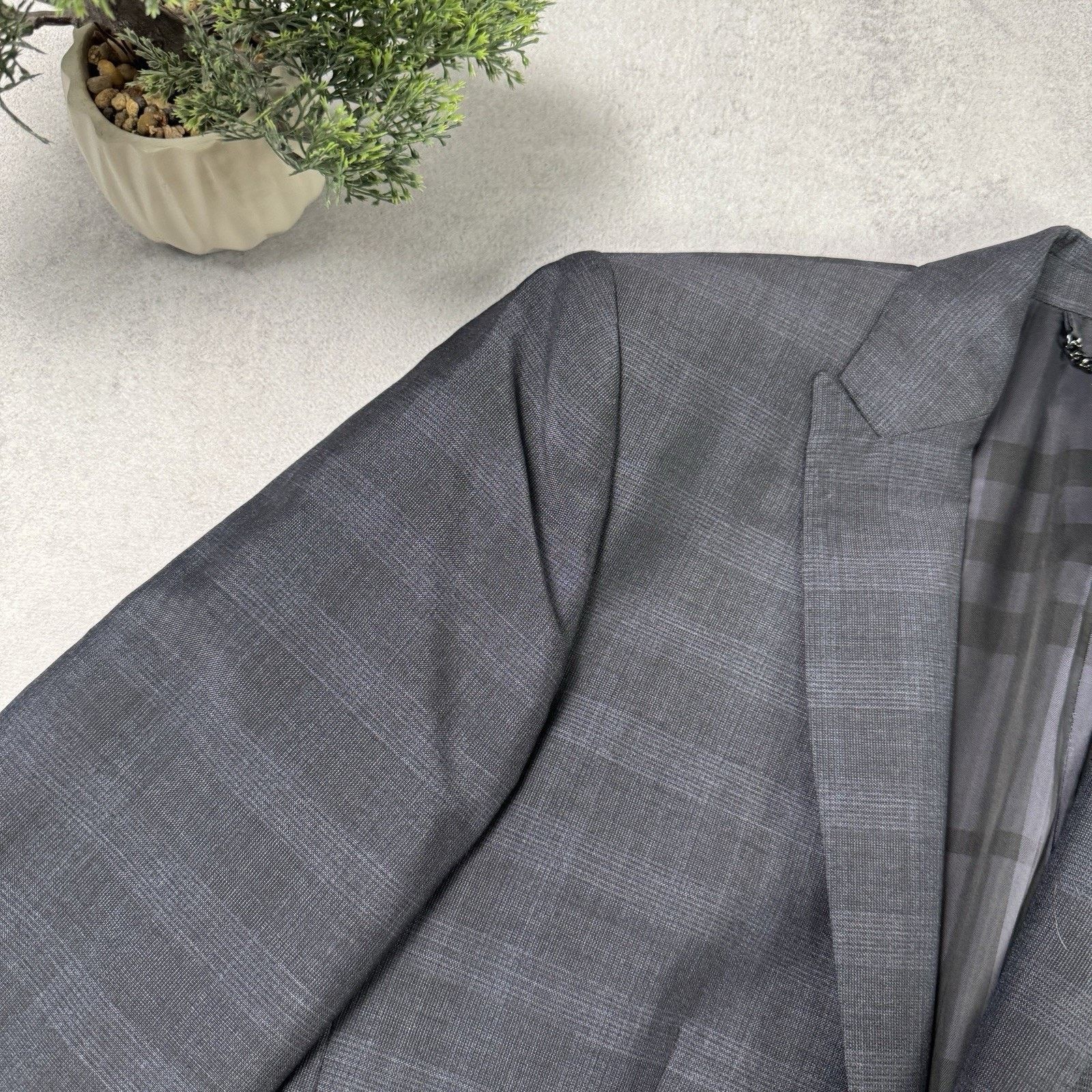 Burberry Burberry Men Blazer Check Kid Mohair/Wool Size 48R Size 38R - 2 Thumbnail