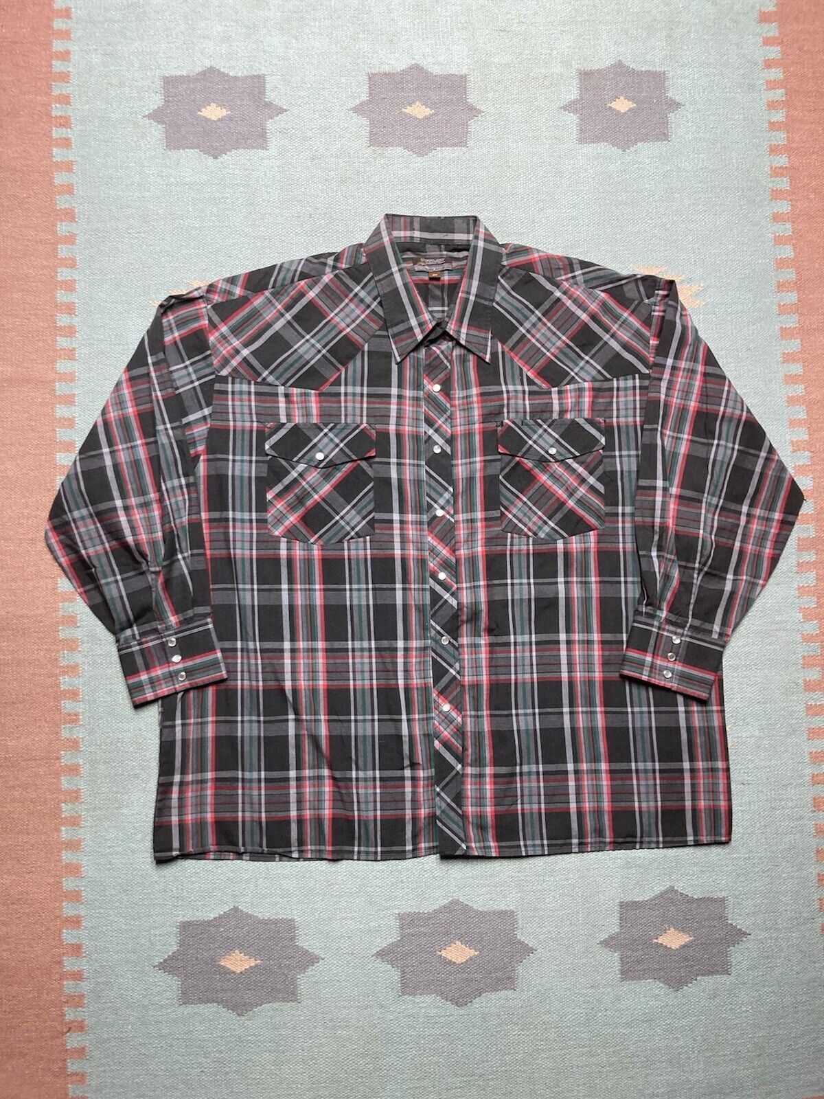 Vintage VTG Pearl snap shirt plaid check rodeo western cowboy XXL Size US XXL / EU 58 / 5 - 1 Thumbnail