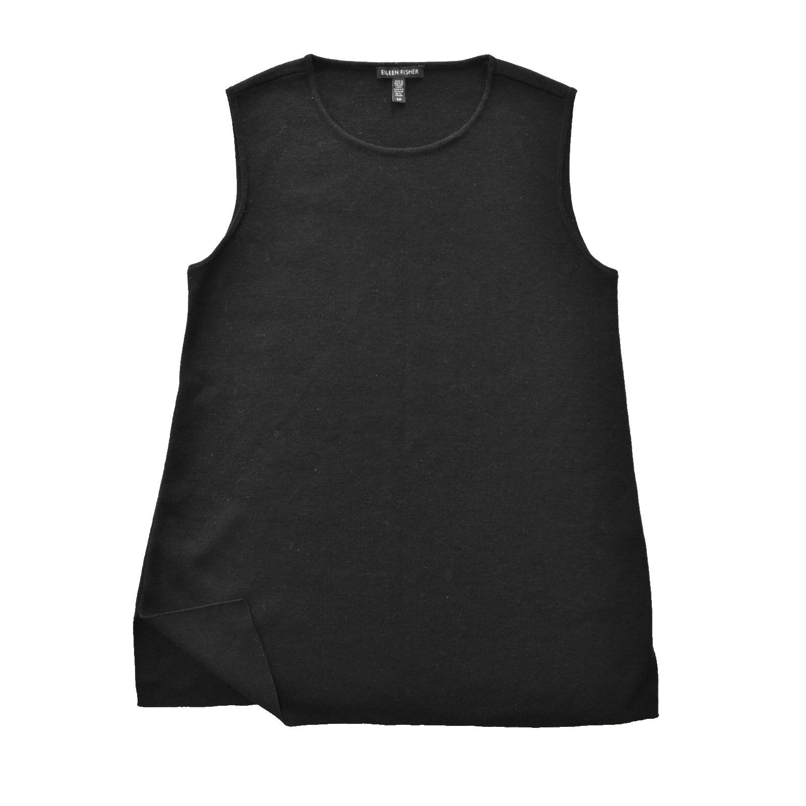 Eileen Fisher EILEEN FISHER Black Wool Knit Crew Neck Sleeveless Top Sz S Size S / US 4 / IT 40 - 4 Thumbnail
