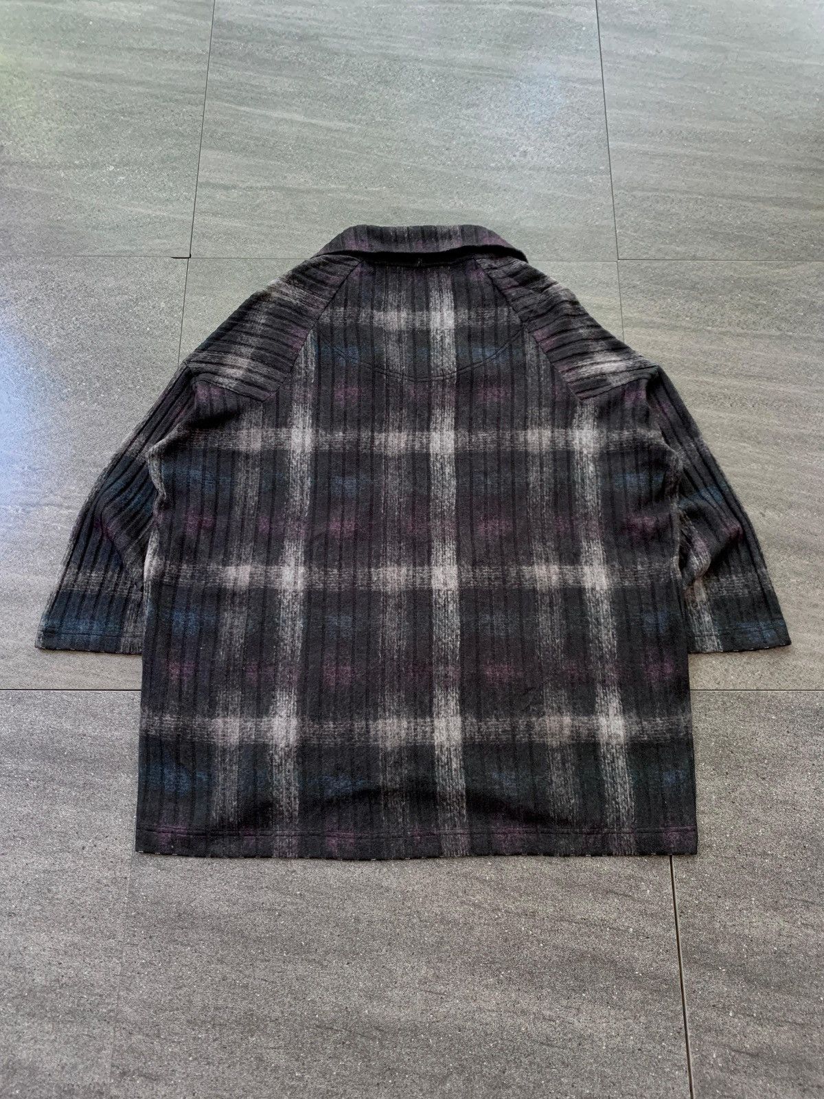 Yohji Yamamoto FREE TAX! Y's Shadow Plaid Knitted Laces Shirt Size US M / EU 48-50 / 2 - 5 Thumbnail