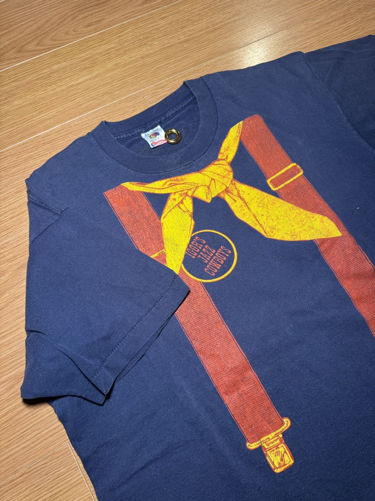 Band Tees × Fruit Of The Loom × Vintage 90s Igor’s Jazz Cowboys suspenders/bandana graphic tee rare Size US XL / EU 56 / 4 - 1 Thumbnail