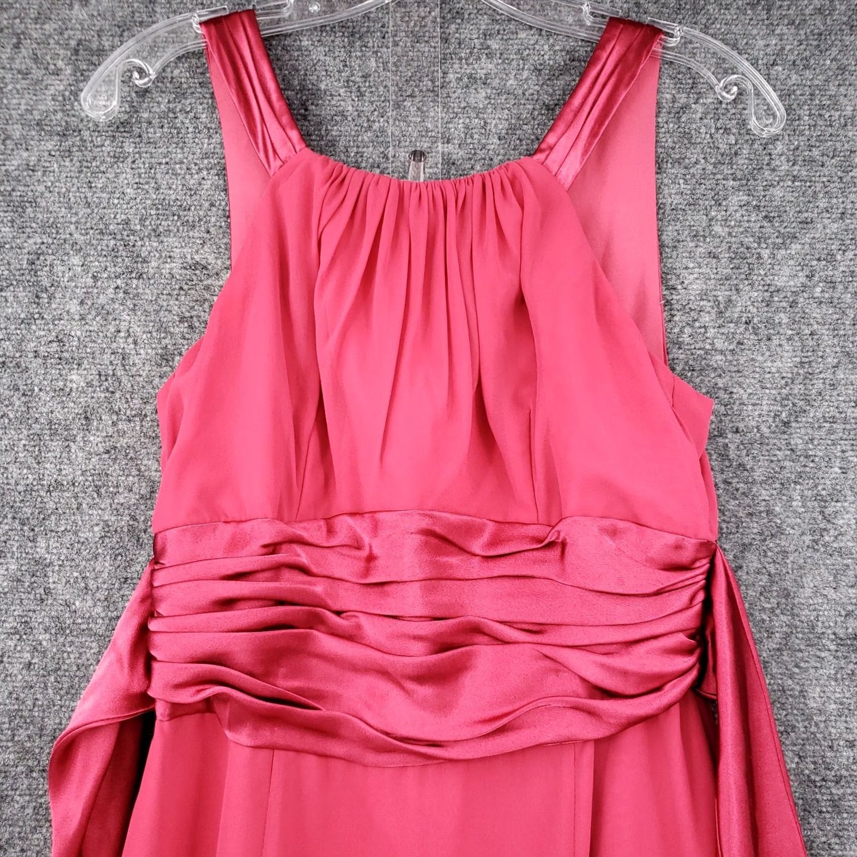 Vintage David'S Bridal Dress Womens 8 Pink Maxi Long Length Ruched Pleated Polyester Size M / US 6-8 / IT 42-44 - 4 Thumbnail