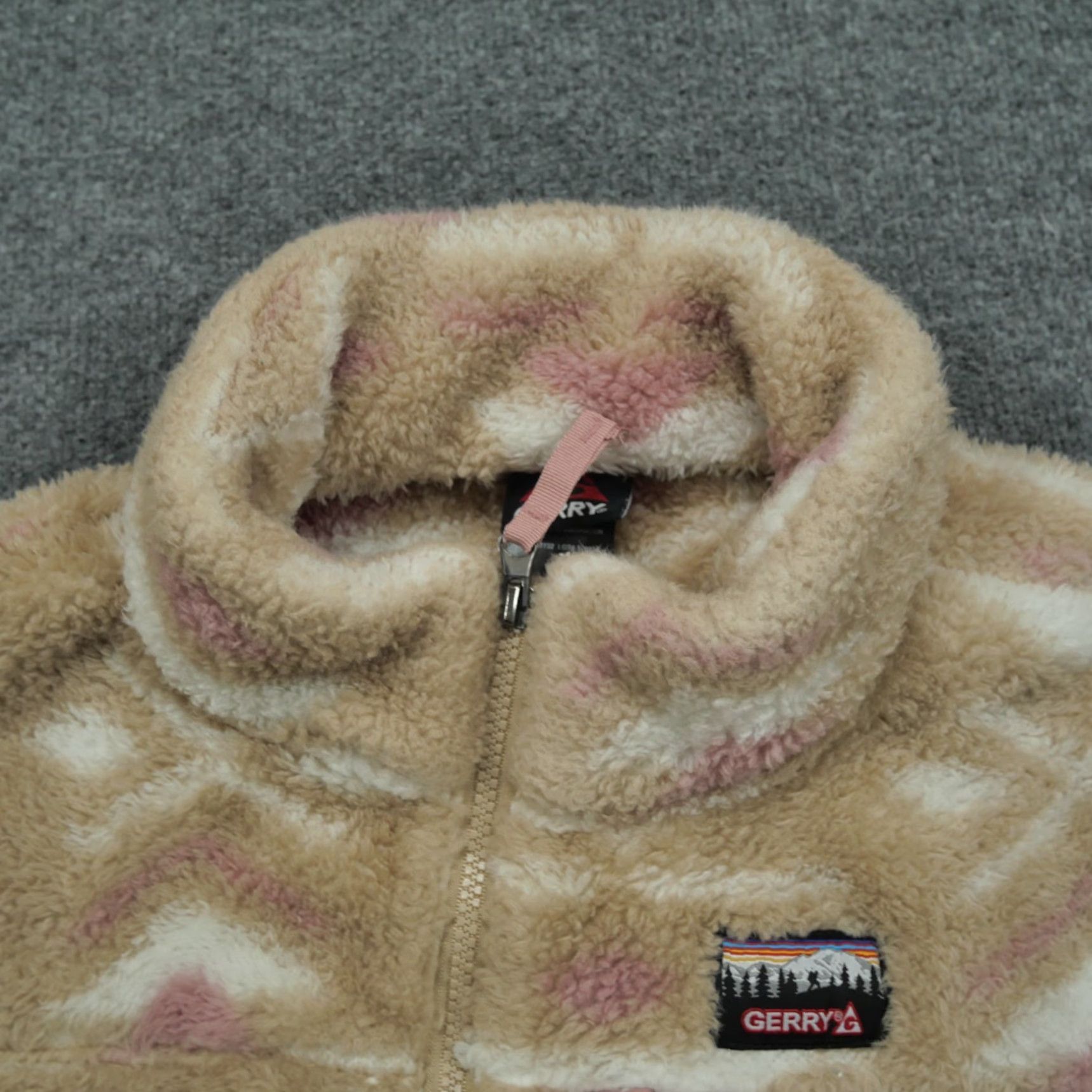 Pinko Gerry Jacket Womens Large Brown Pink Sherpa Fleece Full Zip Size L / US 10 / IT 46 - 3 Thumbnail