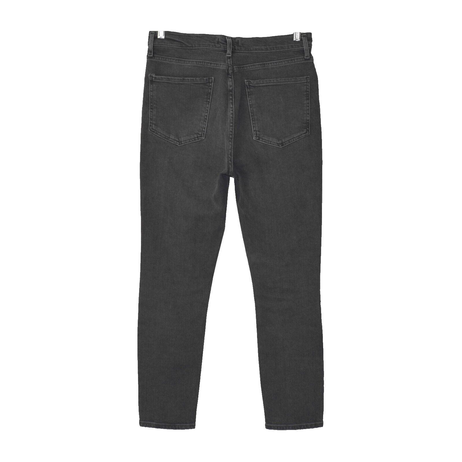 Agolde AGOLDE Dark Grey Distressed Button Fly Slim Leg Jeans Sz 28 Size 28" / US 6 / IT 42 - 2 Thumbnail