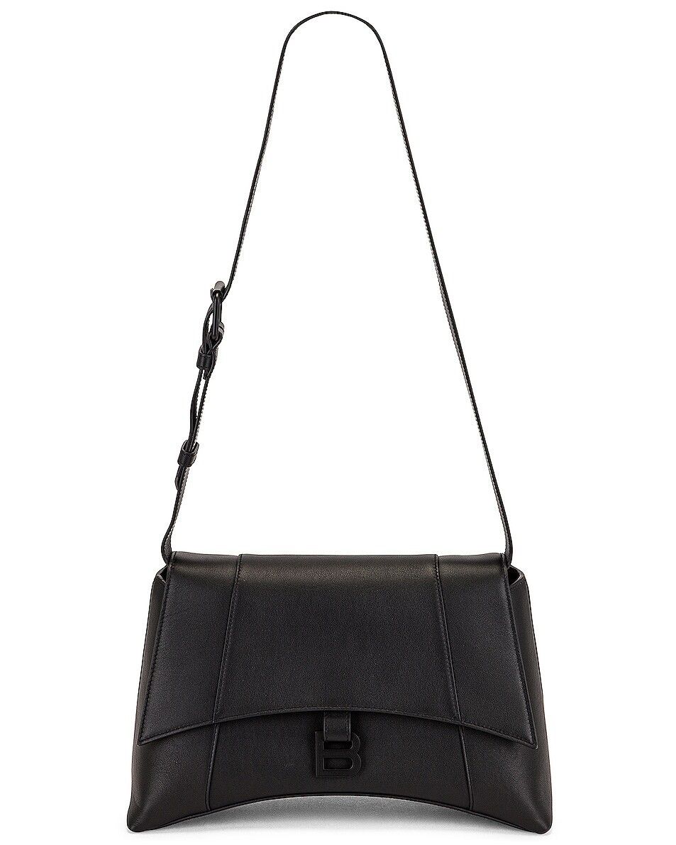 Balenciaga o1s1rm1225 Size: OS / Downtown Medium Shoulder Bag in Black Size ONE SIZE - 5 Thumbnail