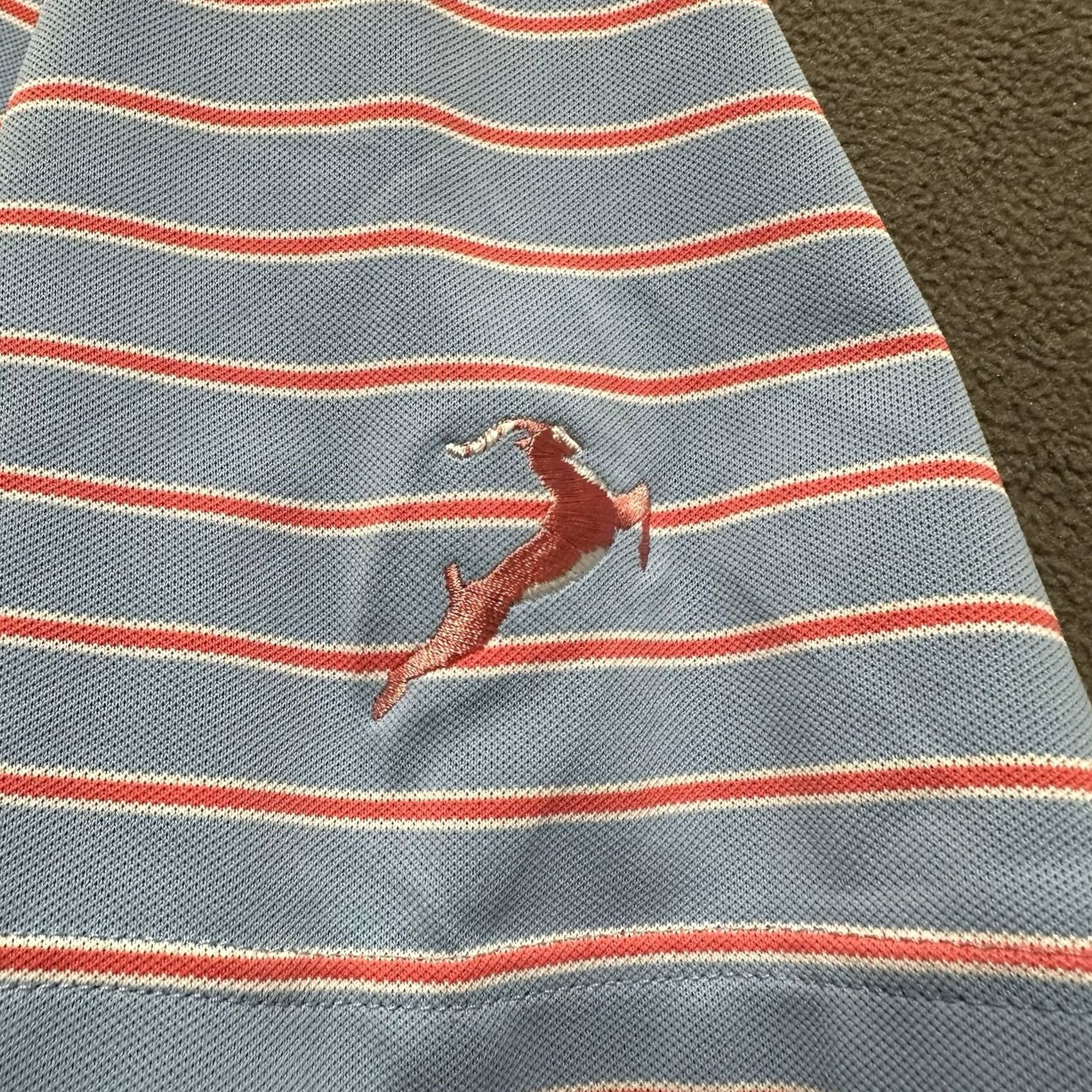 Peter Millar Peter Millar Summer Comfort Shirt Large Blue Pink Striped Golf Polo GUC Size US L / EU 52-54 / 3 - 7 Thumbnail