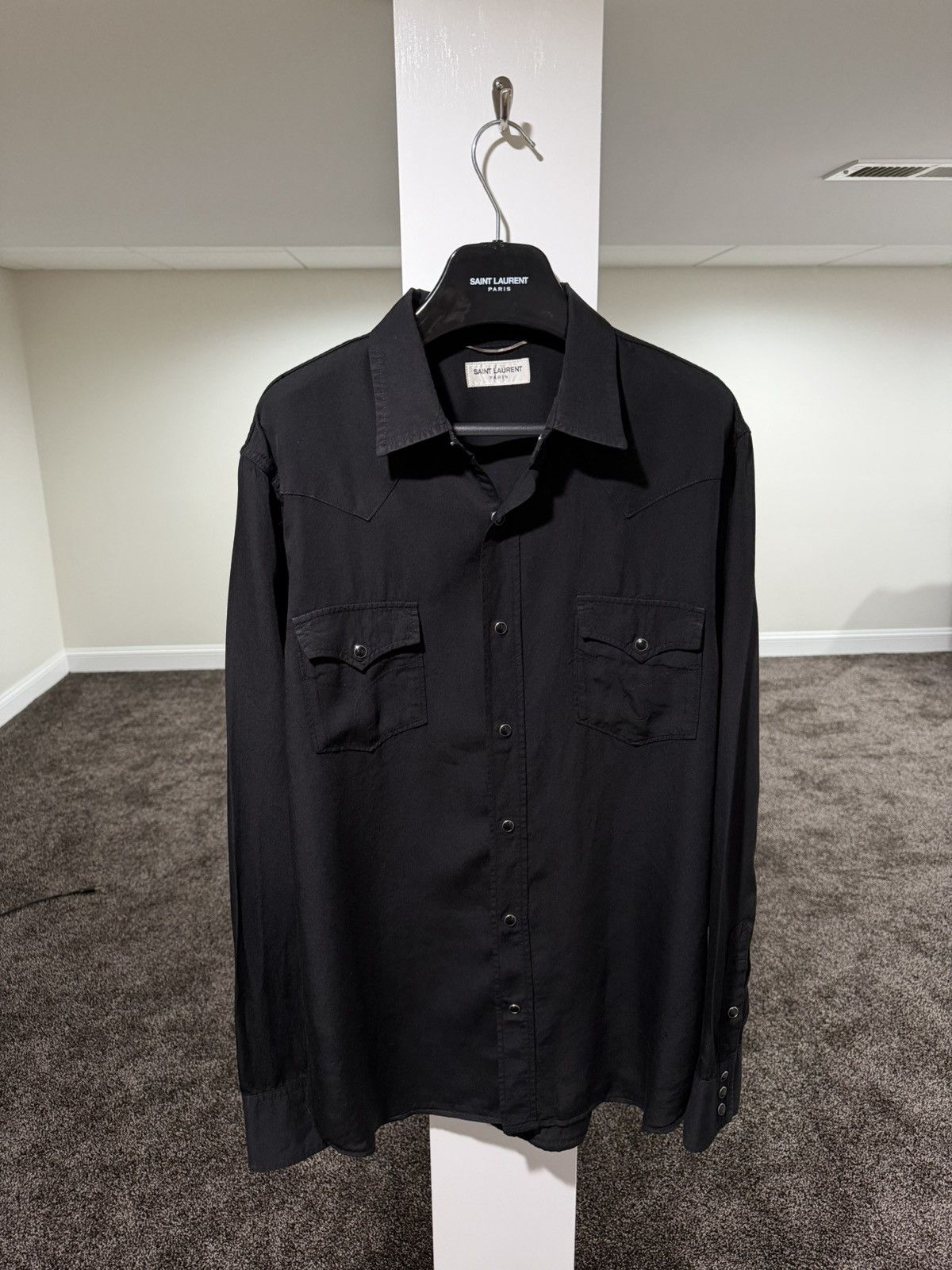 Saint Laurent Paris Saint Laurent x Hedi Western Black Button Up Shirt Size US XXL / EU 58 / 5 - 1 Thumbnail