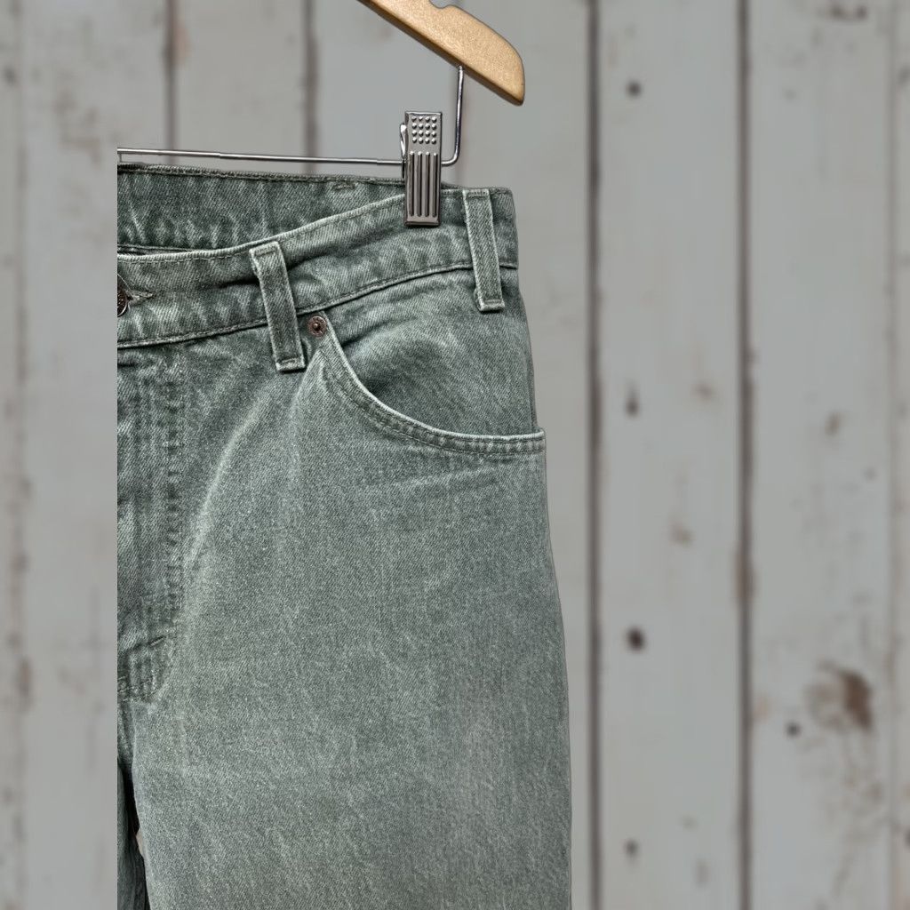 VINTAGE Levi's 550 Jeans Green Orange Tab 33x30 Regular Mens Denim 5-Pocket USA Tapered Relaxed Inseam 32