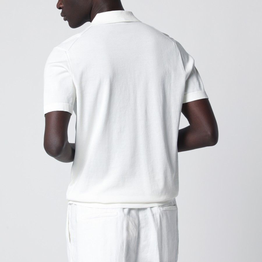 Drumohr o1d2blof0226 Cotton Polo Shirt in White Size US L / EU 52-54 / 3 - 3 Thumbnail
