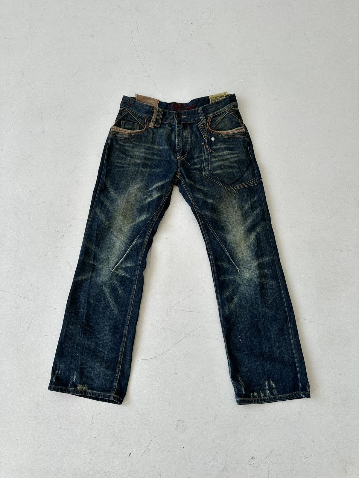 Japanese Brand Tough Jeansmith Japan Distressed Baggy Denim Jeans Size US 36 / EU 52 - 3 Thumbnail
