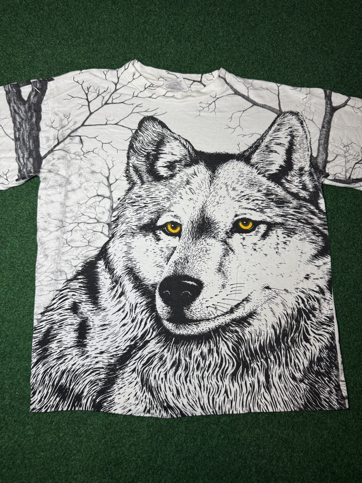 Other Vintage 90s Wolf All Over Animal Nature Print Aop T Shirt Size S / US 4 / IT 40 - 2 Thumbnail