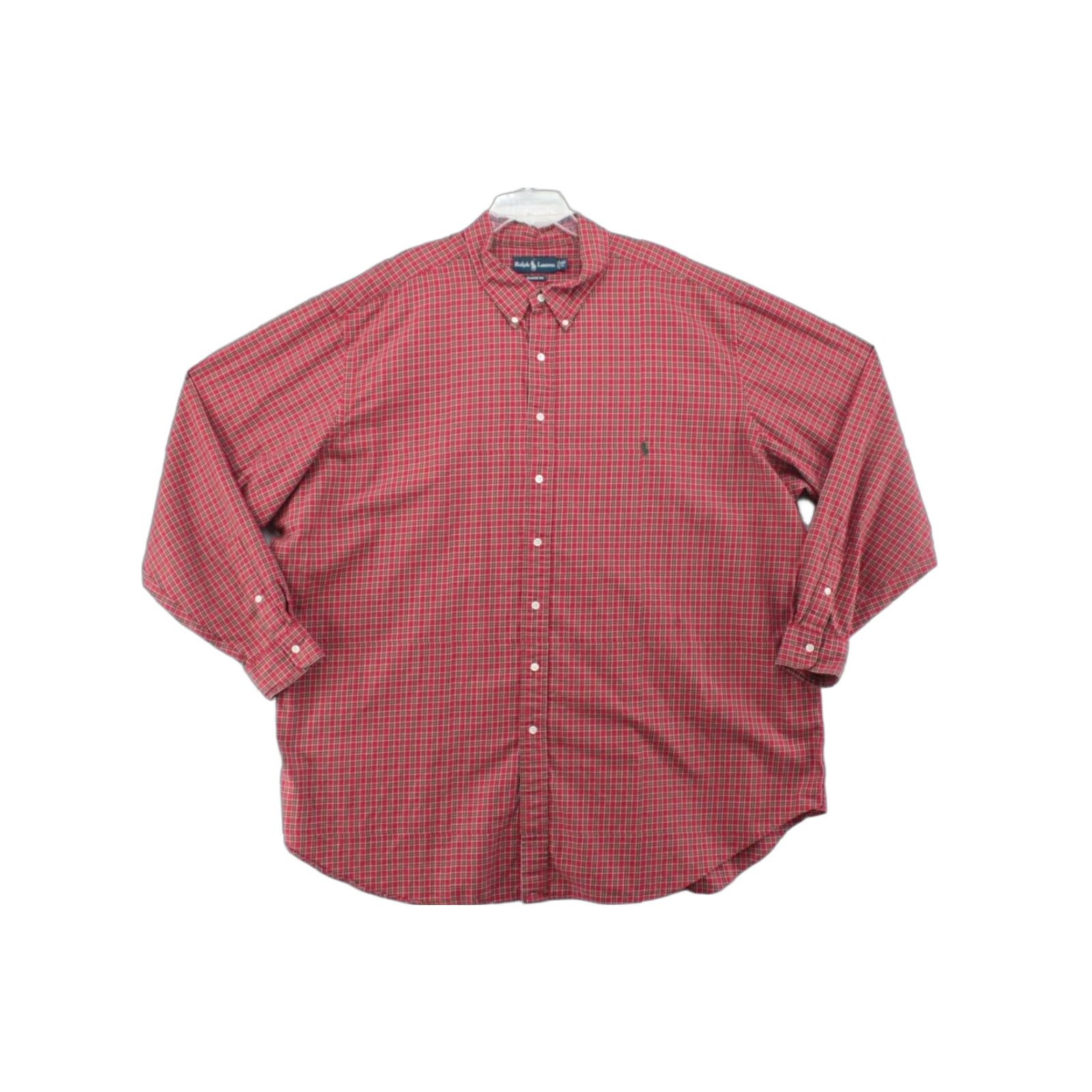 Polo Ralph Lauren VINTAGE Polo Ralph Lauren Shirt Men's Big 4XB Red Black Plaid Long Sleeve Button Preppy Mens Size US XXL / EU 58 / 5 - 1 Thumbnail