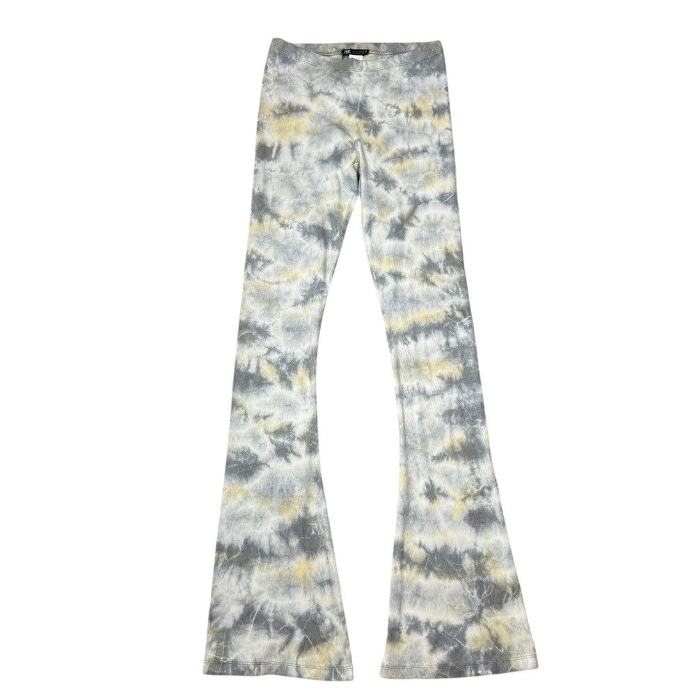 Zara NWT New ZARA Knit Tie Dye Pull On Flare Cotton Pants Size L Size 34" / US 12 / IT 48 - 1 Thumbnail