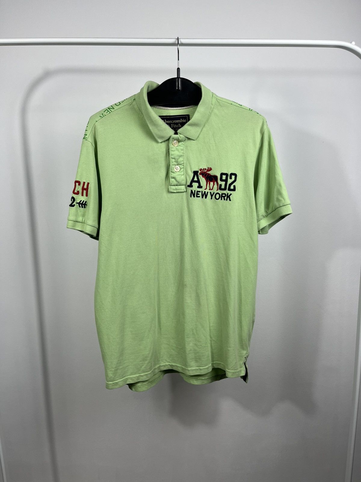 Abercrombie & Fitch Abercrombie & Fitch Green Polo Shirt Logo Print Size M Size US M / EU 48-50 / 2 - 1 Thumbnail