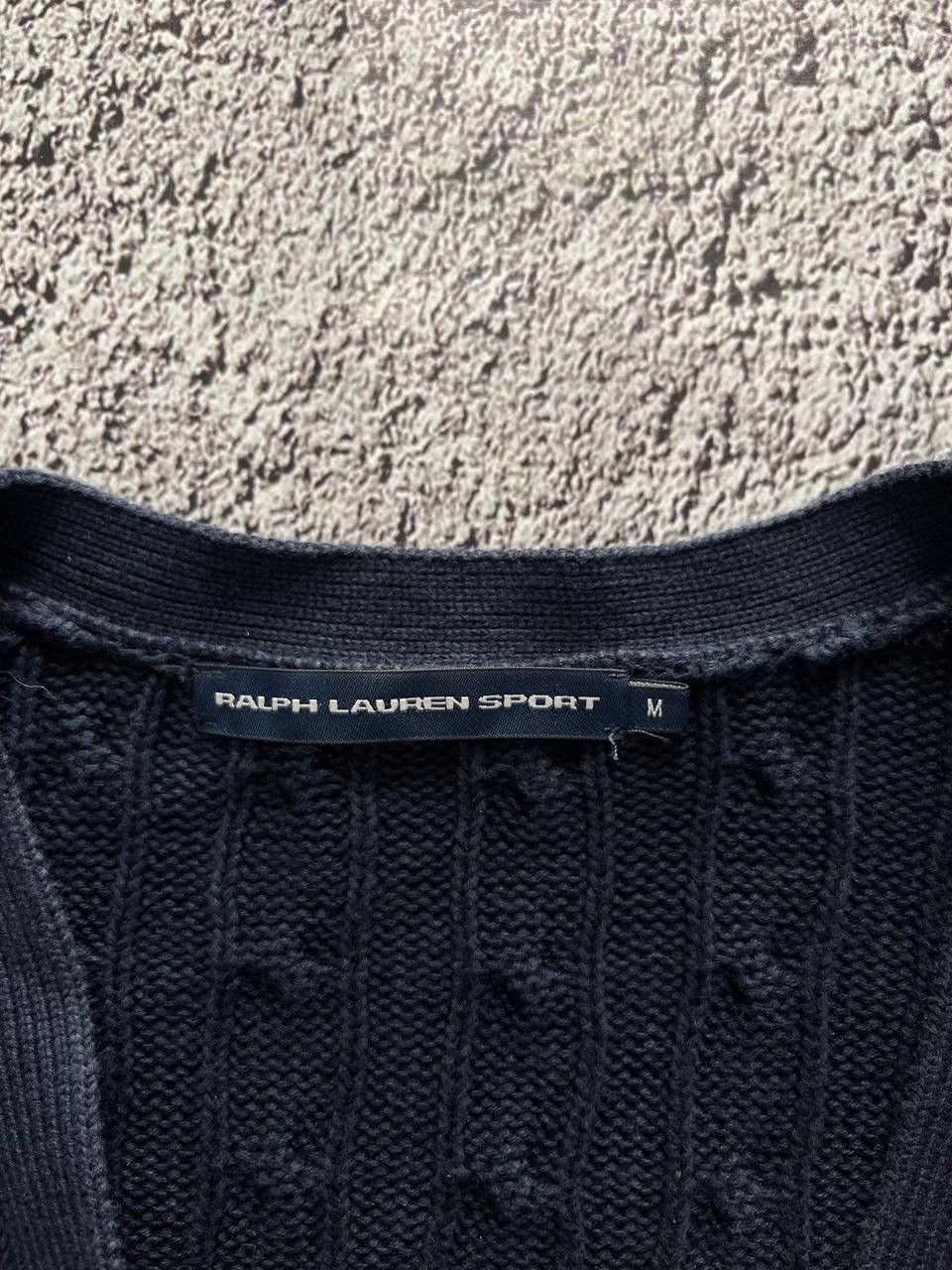 Ralph Lauren × Ralph Lauren Sport × Vintage Ralph Lauren Sport Cardigan Women's Blue Cable Knit Button Size M / US 6-8 / IT 42-44 - 7 Thumbnail