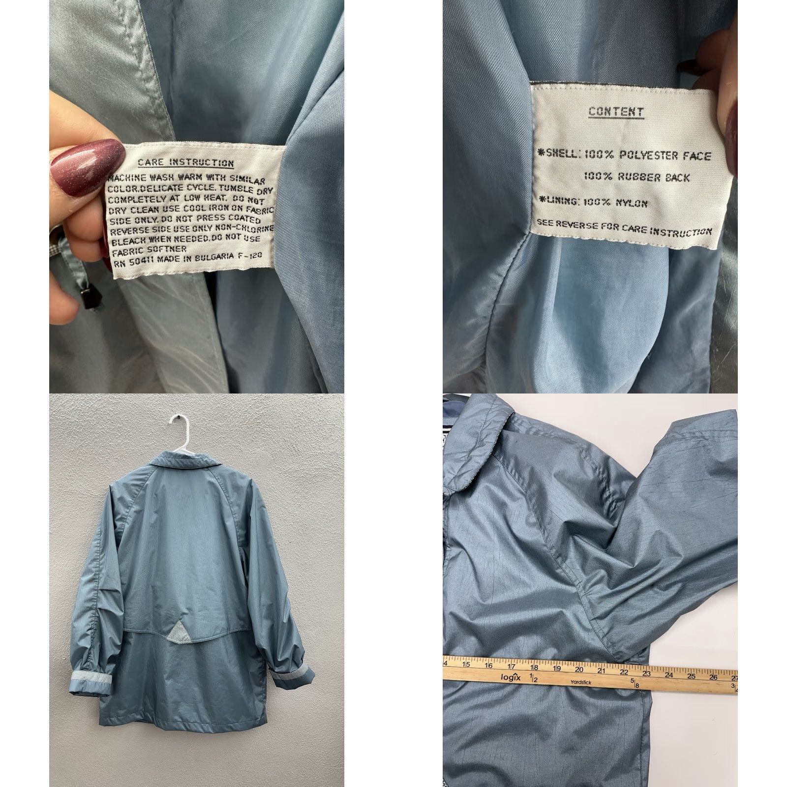 Vintage Fleet Street Womens Jacket Size Medium Blue Double Closure Zip Up Lined Collared Jacket Size M / US 6-8 / IT 42-44 - 8 Thumbnail
