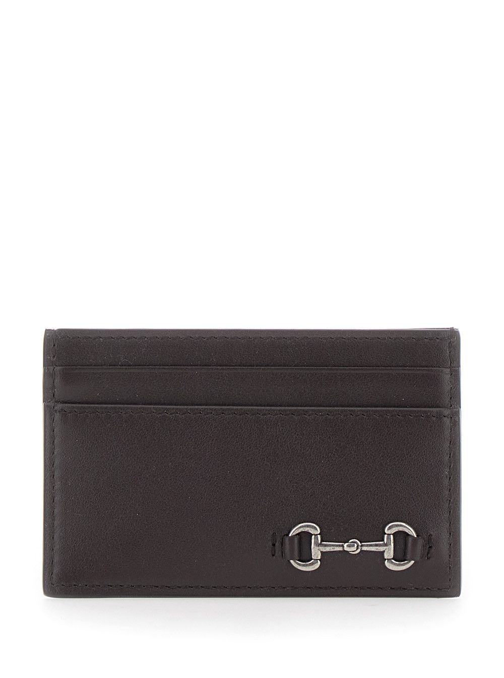 Gucci Card Holder with Horsebit on the Front in Brown Leather for Men Size ONE SIZE - 1 Thumbnail