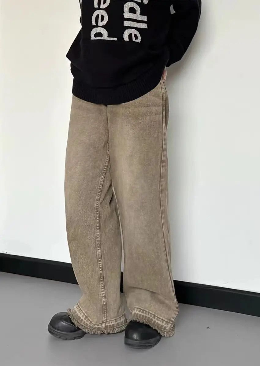 Designer × Japanese Brand Retro casual distressed washed straight leg loose jeans Size US 30 / EU 46 - 2 Thumbnail