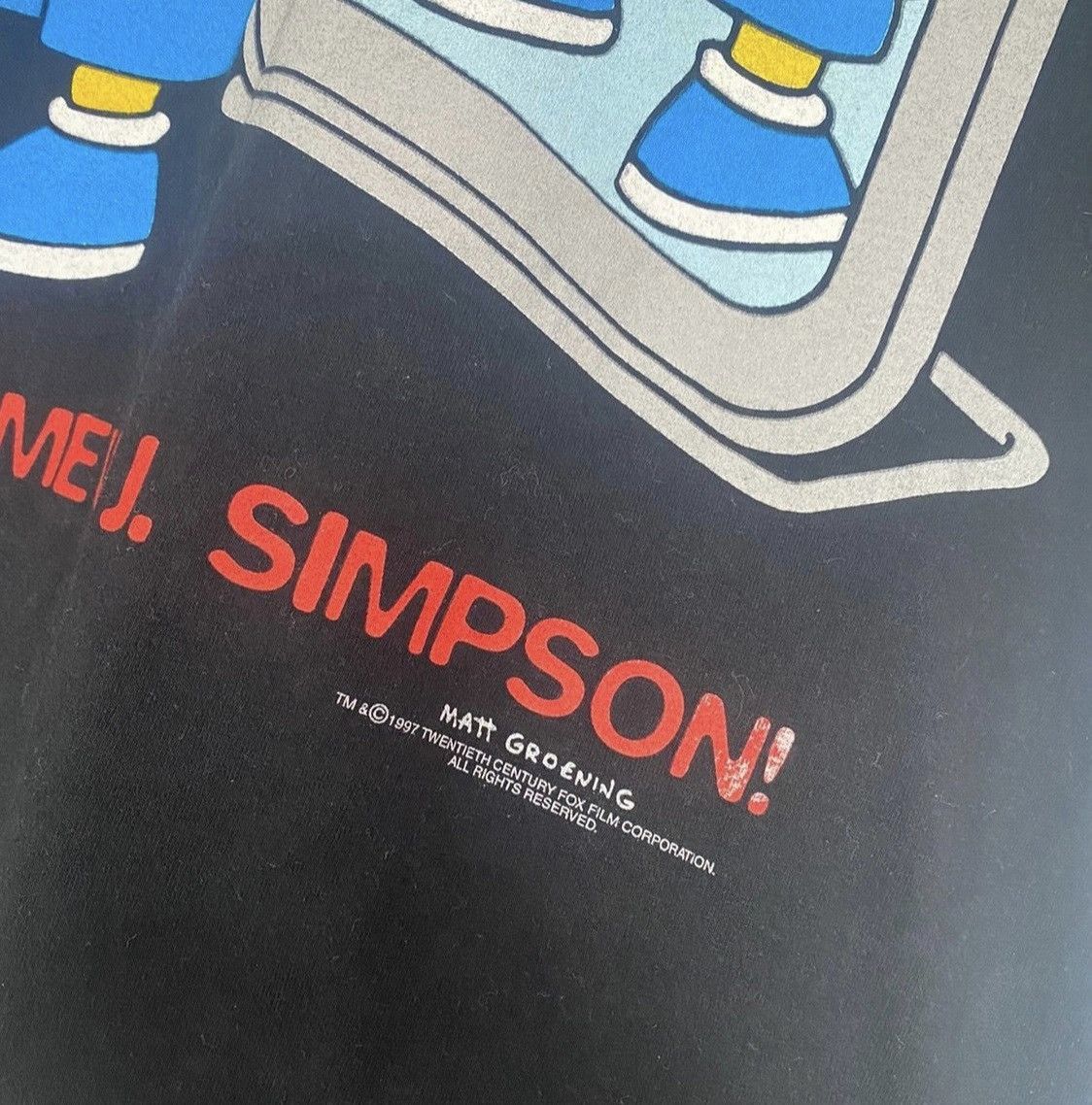 Cartoon Network Y2K VTG 1997 Simpsons Rare Printed T Shirt Bart Ass Tee Hype Size US S / EU 44-46 / 1 - 3 Thumbnail