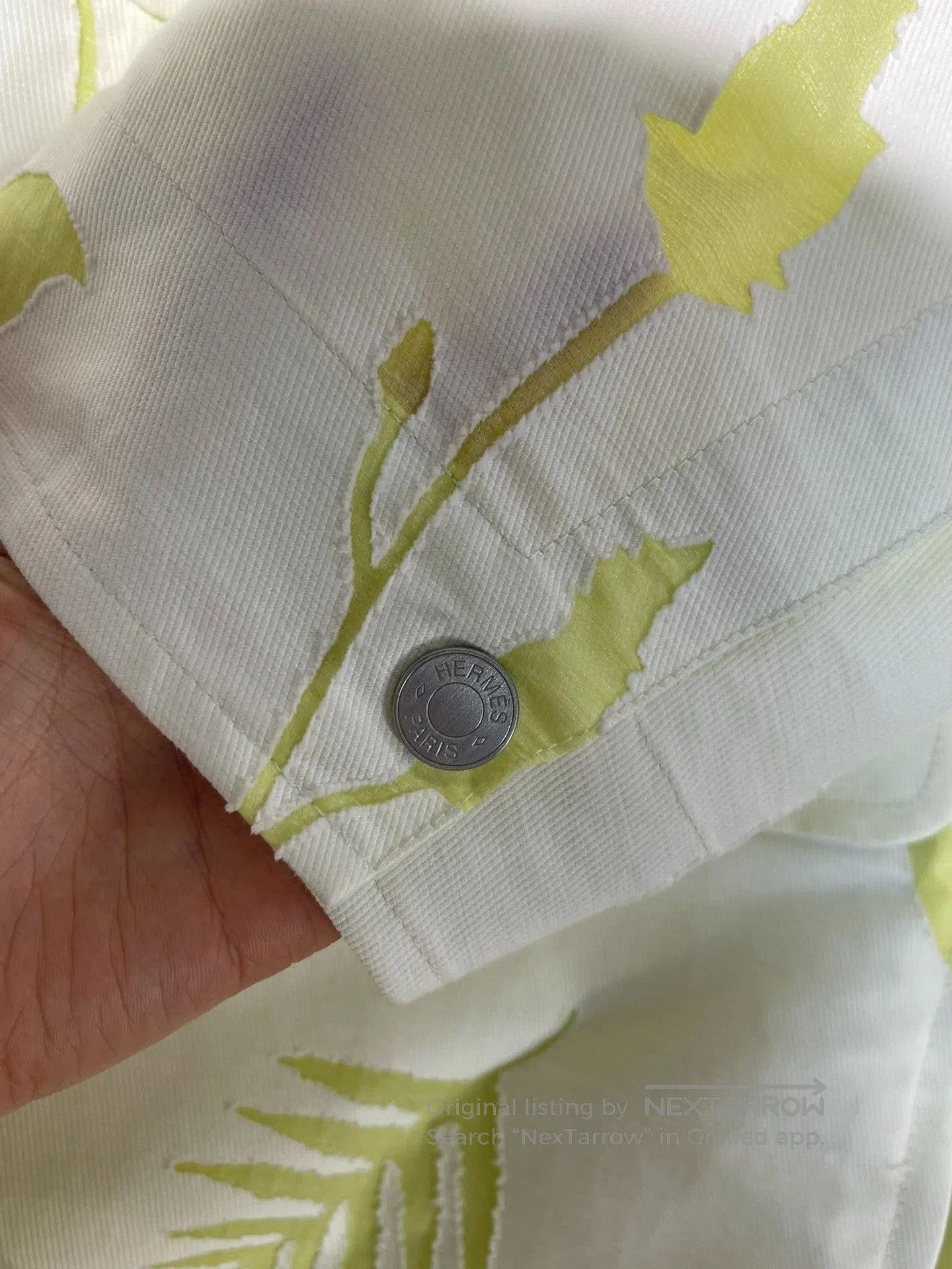 Hermes Hermes Men's White Green Plant Print Jacket. Size US L / EU 52-54 / 3 - 4 Thumbnail