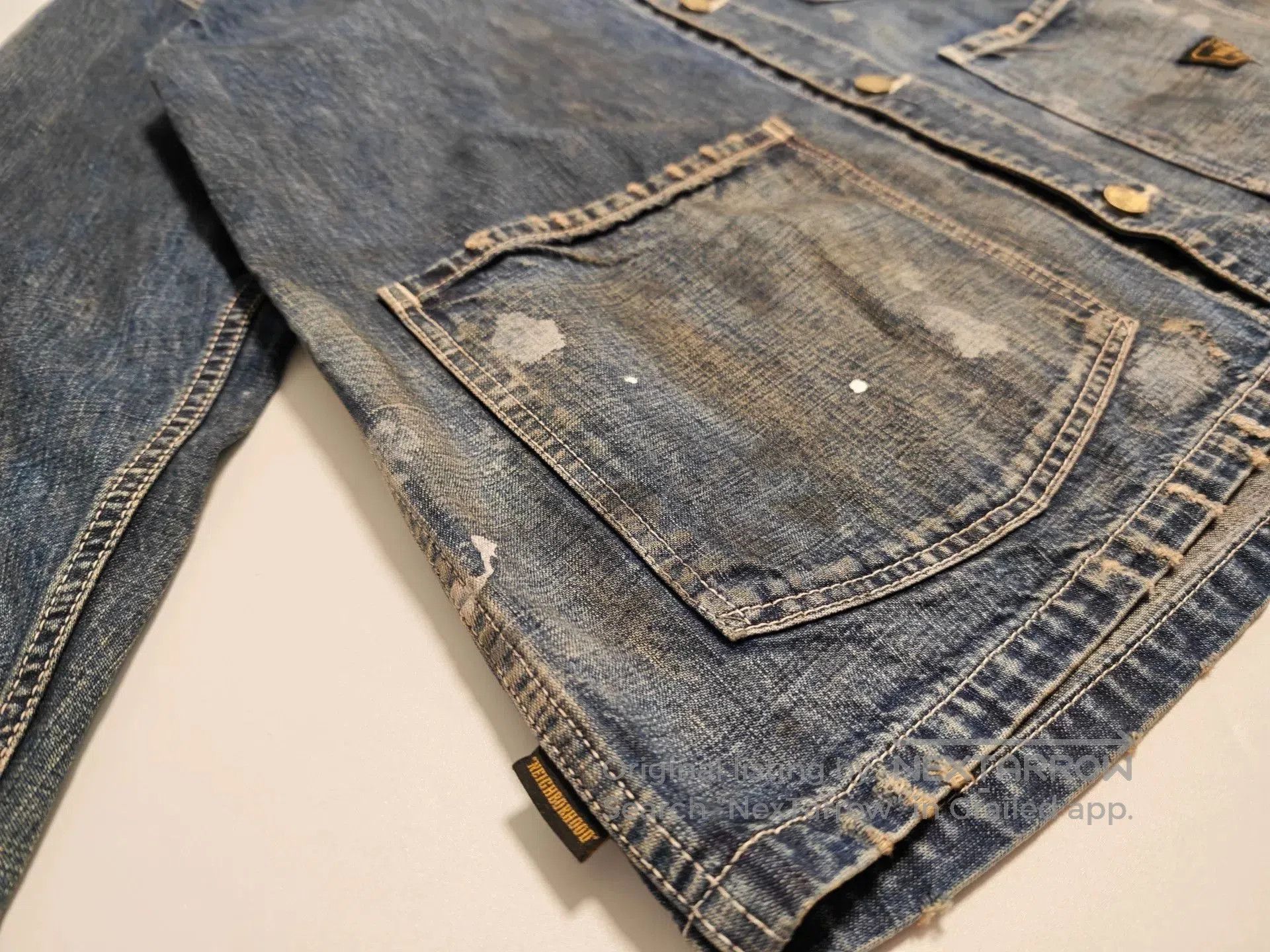 Neighborhood vintage faded ink splatter denim shirt. Size US L / EU 52-54 / 3 - 3 Thumbnail