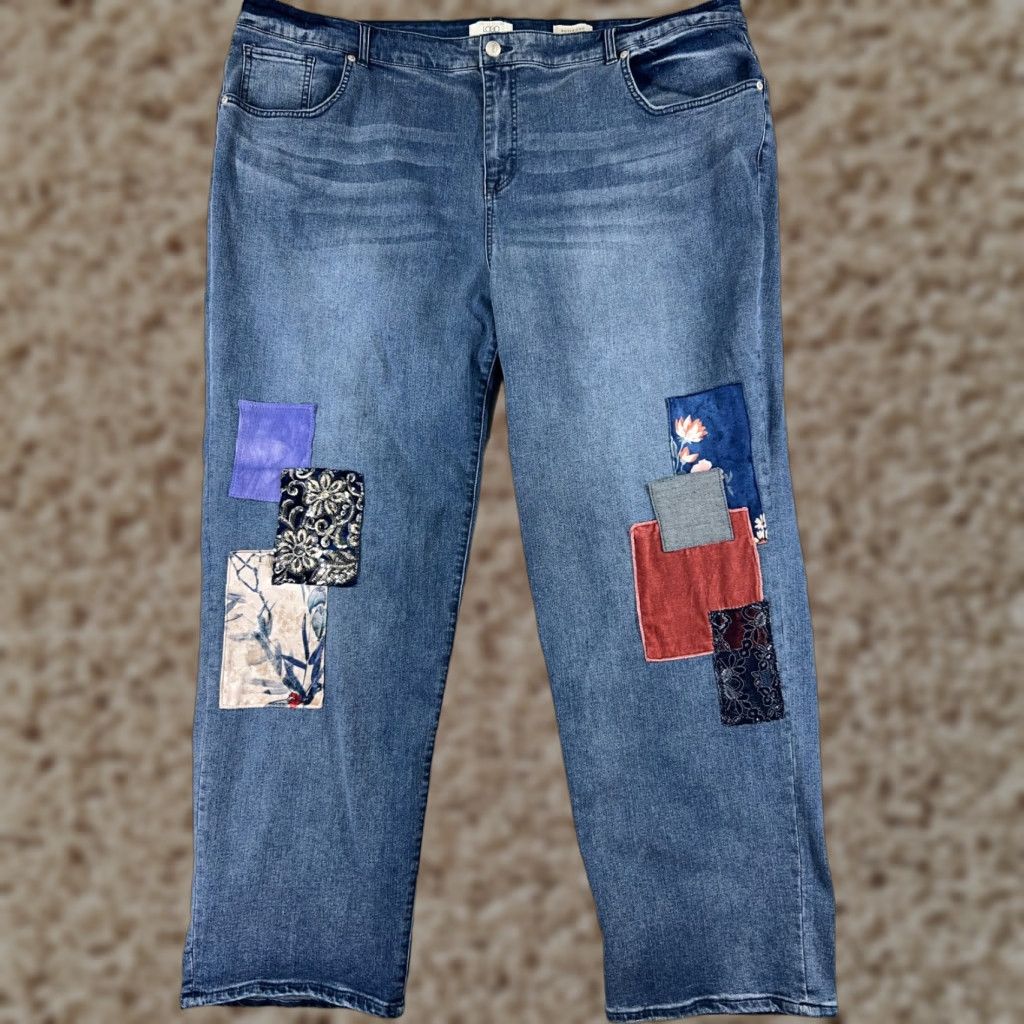 Vintage LOGO by Lori Goldstein Womens Jeans 26W Blue Denim High Rise Straight Embroidered 5-Pocket Designer Size 26" / US 2 / IT 38 - 1 Thumbnail