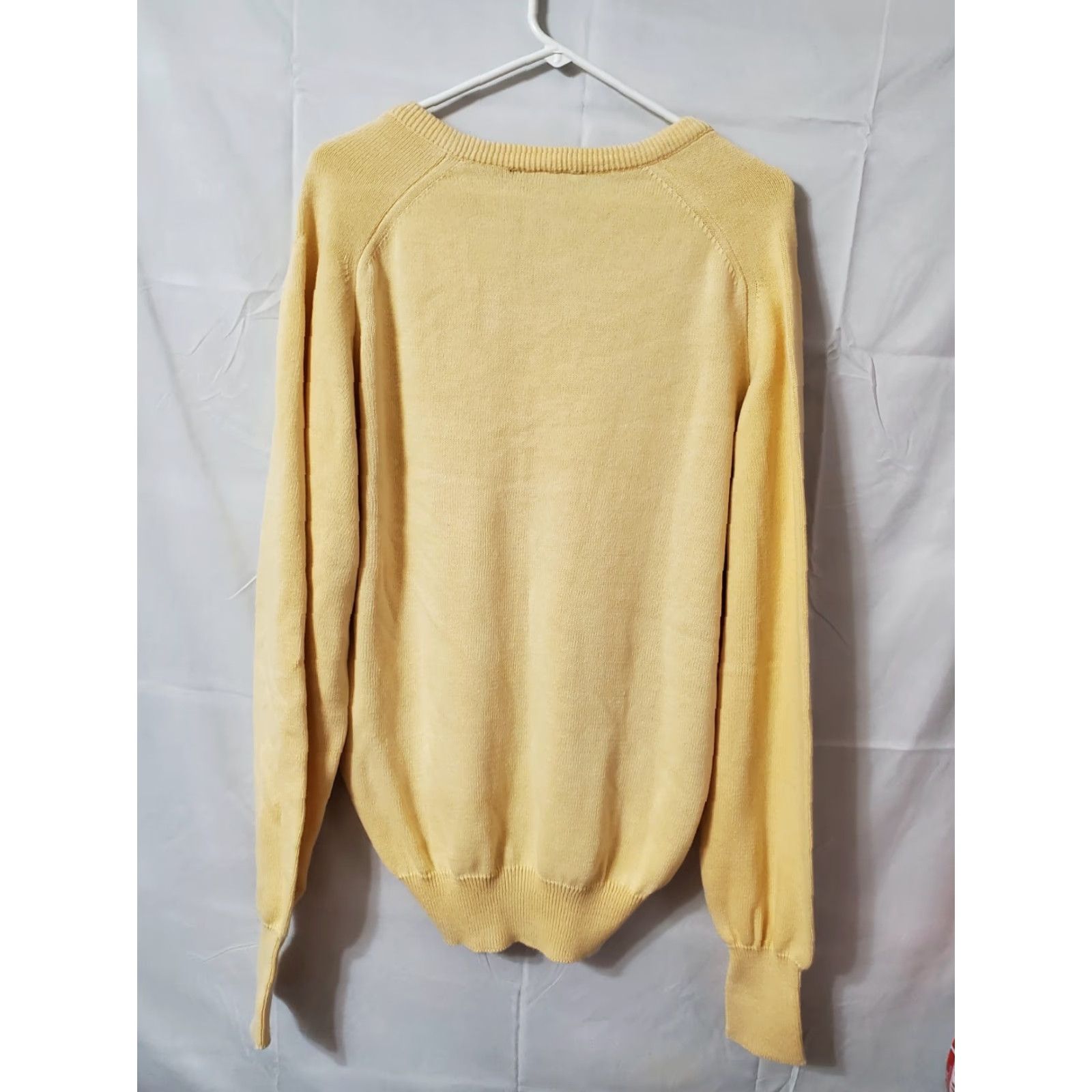 Vintage Gordon Thomas Collectibles Sweater V Neck Yellow Size Medium USA Egyptian Cotton Pullover Cable-Knit Men Regular Size US M / EU 48-50 / 2 - 5 Thumbnail