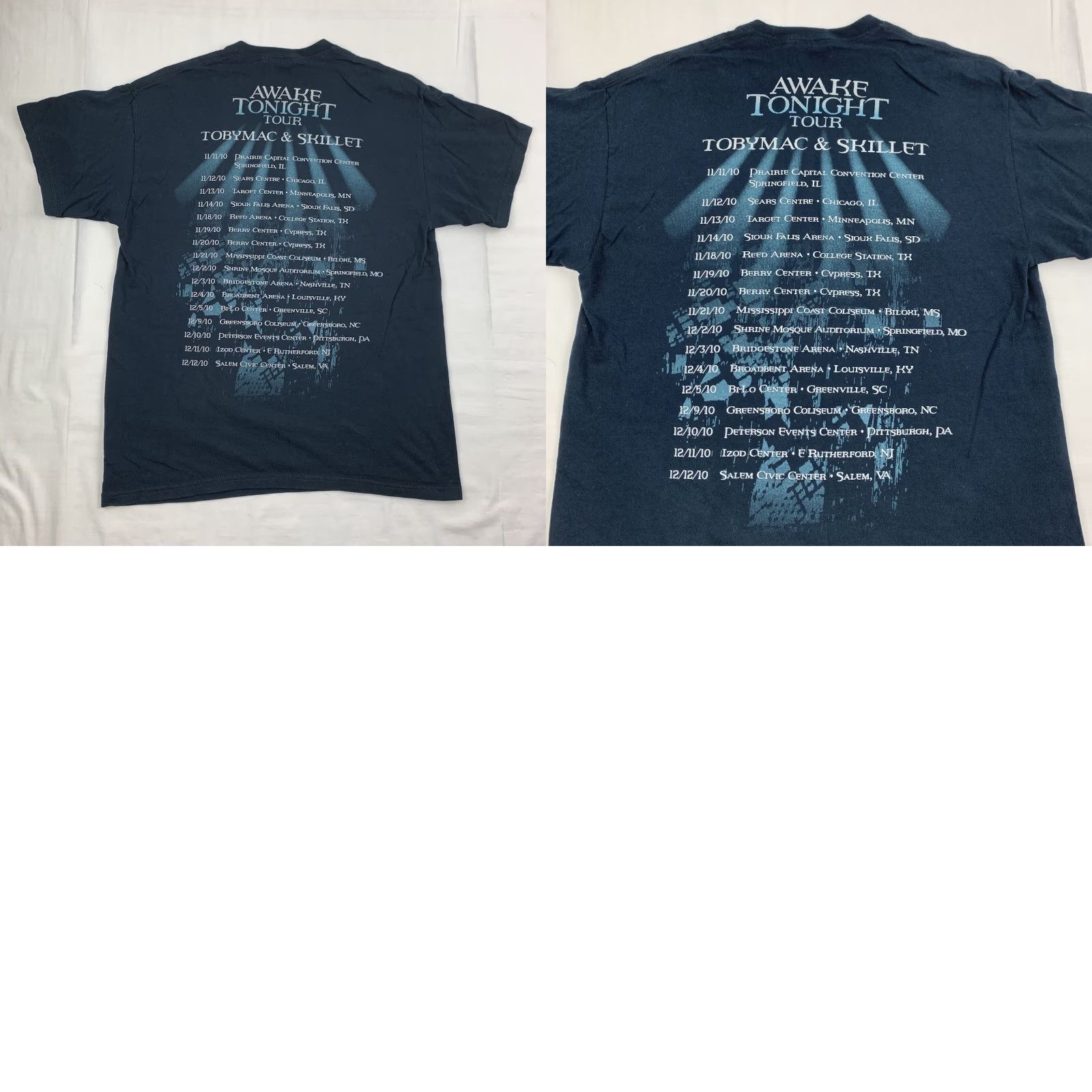 Gildan VINTAGE Awake Tonight Tour Shirt Adult Medium Blue All Over Print 2010 Skillet Toby Mac Size US M / EU 48-50 / 2 - 8 Thumbnail