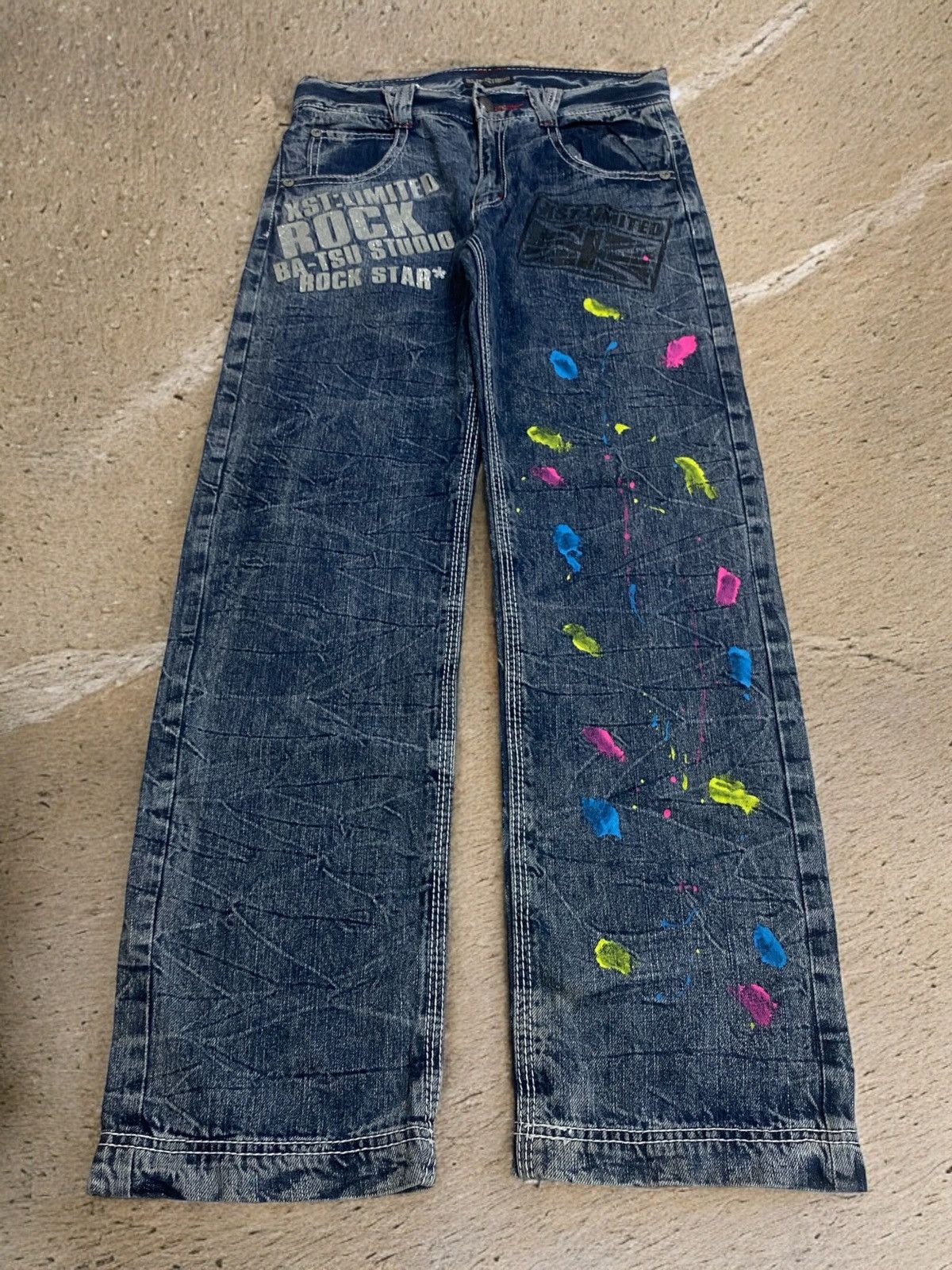 GOSTAR DE FUGA Batsu Studion Japan Split Paint Poem Whisker Size US 30 / EU 46 - 1 Thumbnail