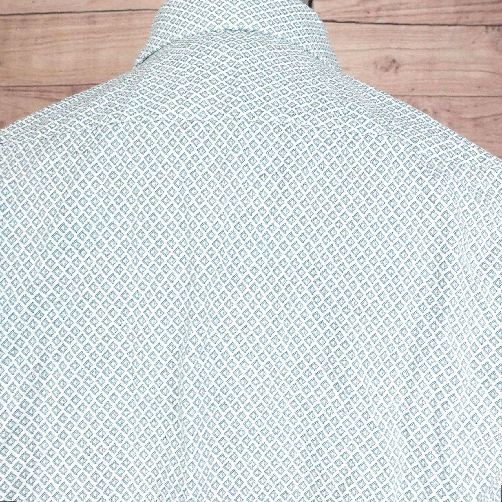 Apt. 9 APT. 9 Mens Shirt Geometric Green Long Sleeve Button Front Casual Dress Shirt Regular Fit 15.5 Neck 34/35 Sleeve Cotton Spandex Size US M / EU 48-50 / 2 - 5 Thumbnail