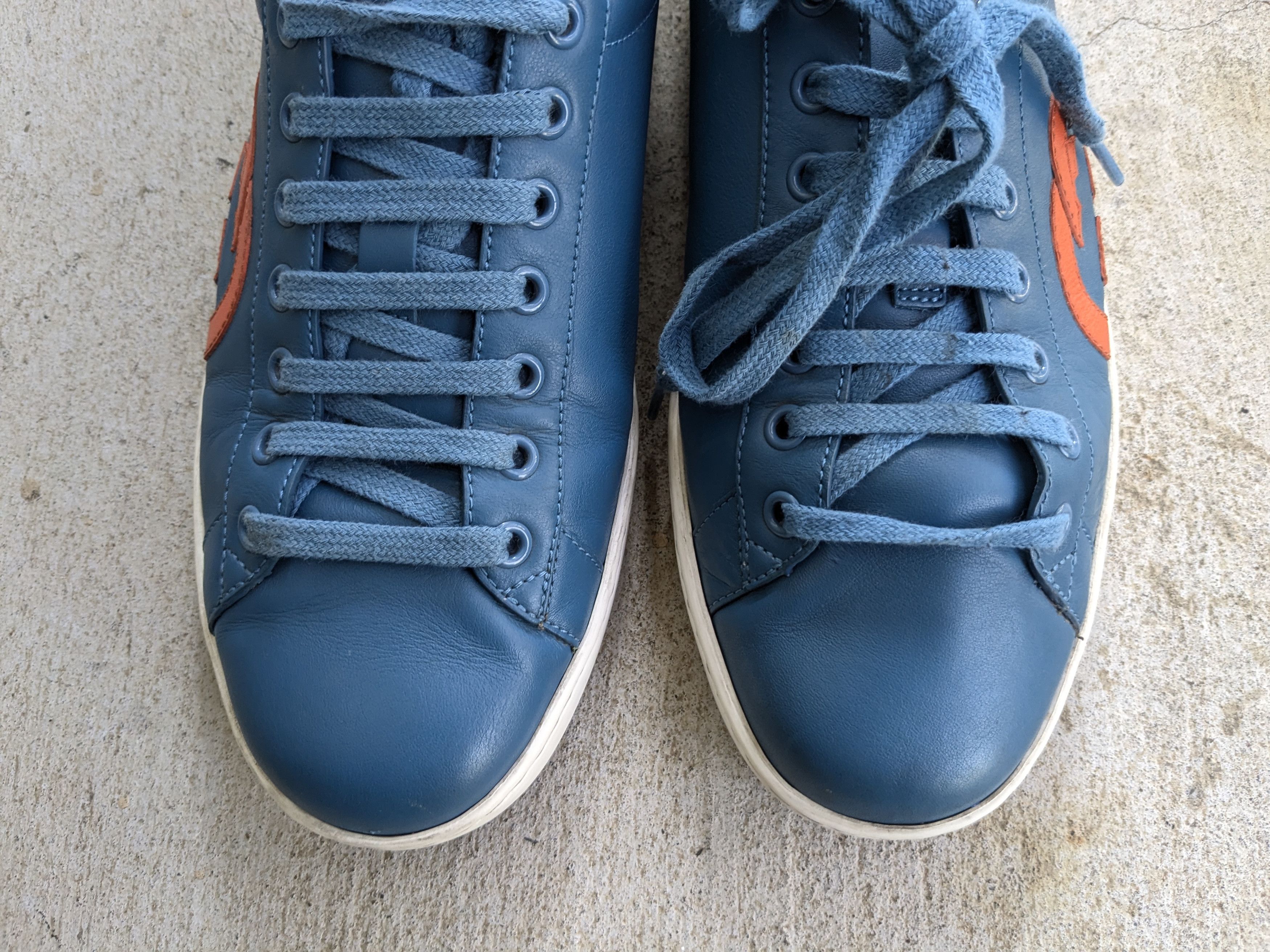 Gucci Gucci Ace Sneakers 8 Interlocking G Leather Blue Orange Size US 8 / EU 41 - 3 Thumbnail
