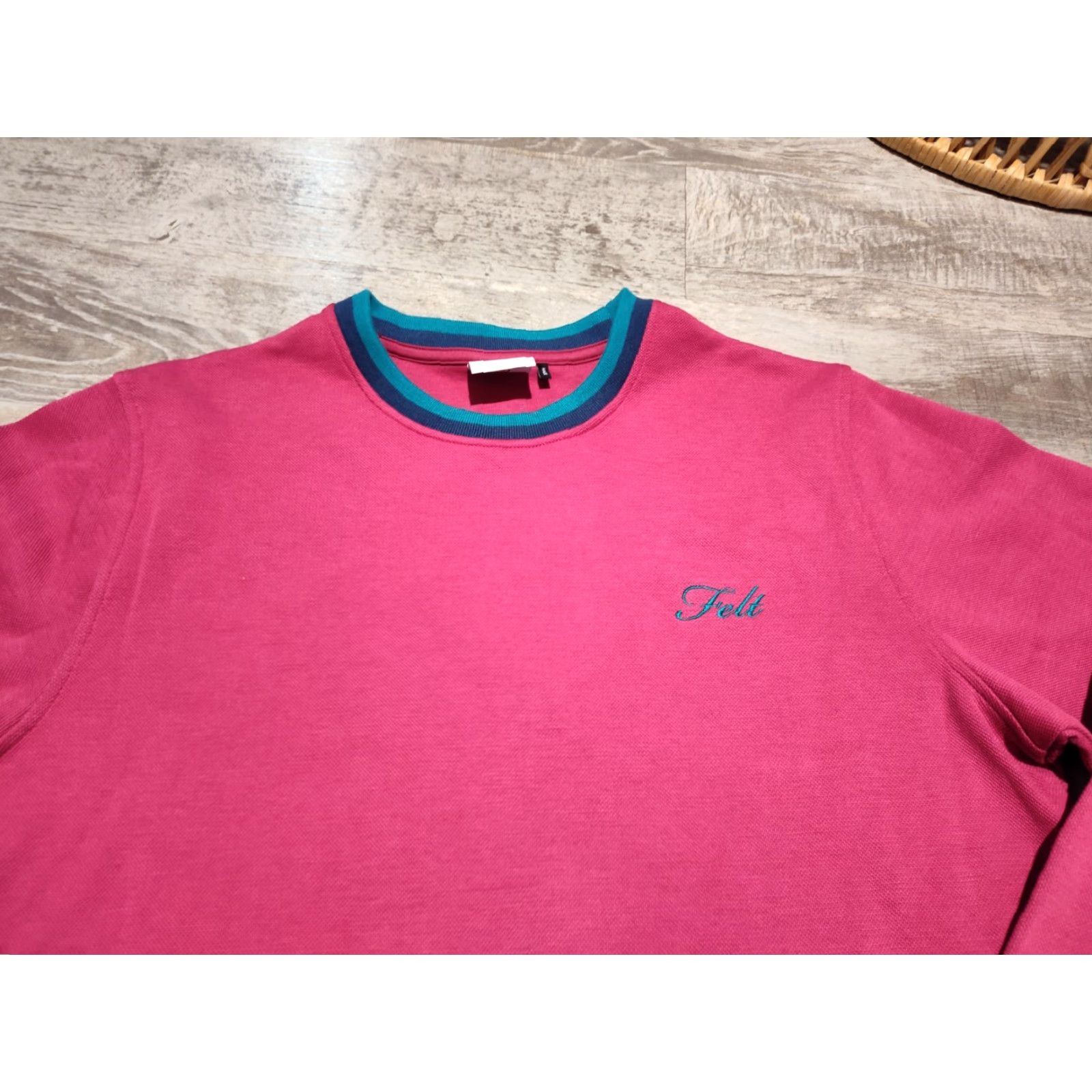 FELT FELT For Every Living Thing Pique Knit Long Sleeve Shirt Mens M Pink EUC Size US M / EU 48-50 / 2 - 4 Thumbnail
