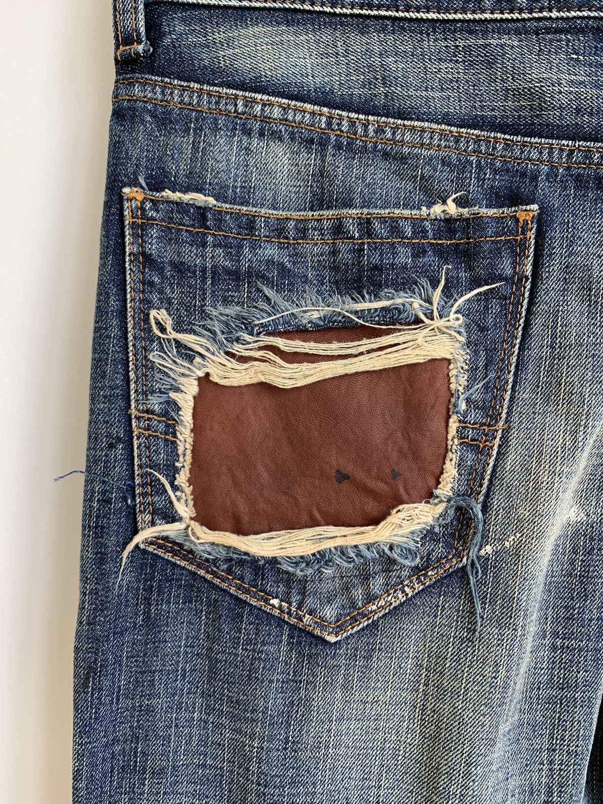 Japanese Brand Bonds & Peace Flared Bootcut Patchwork Distressed Size US 31 - 10 Thumbnail