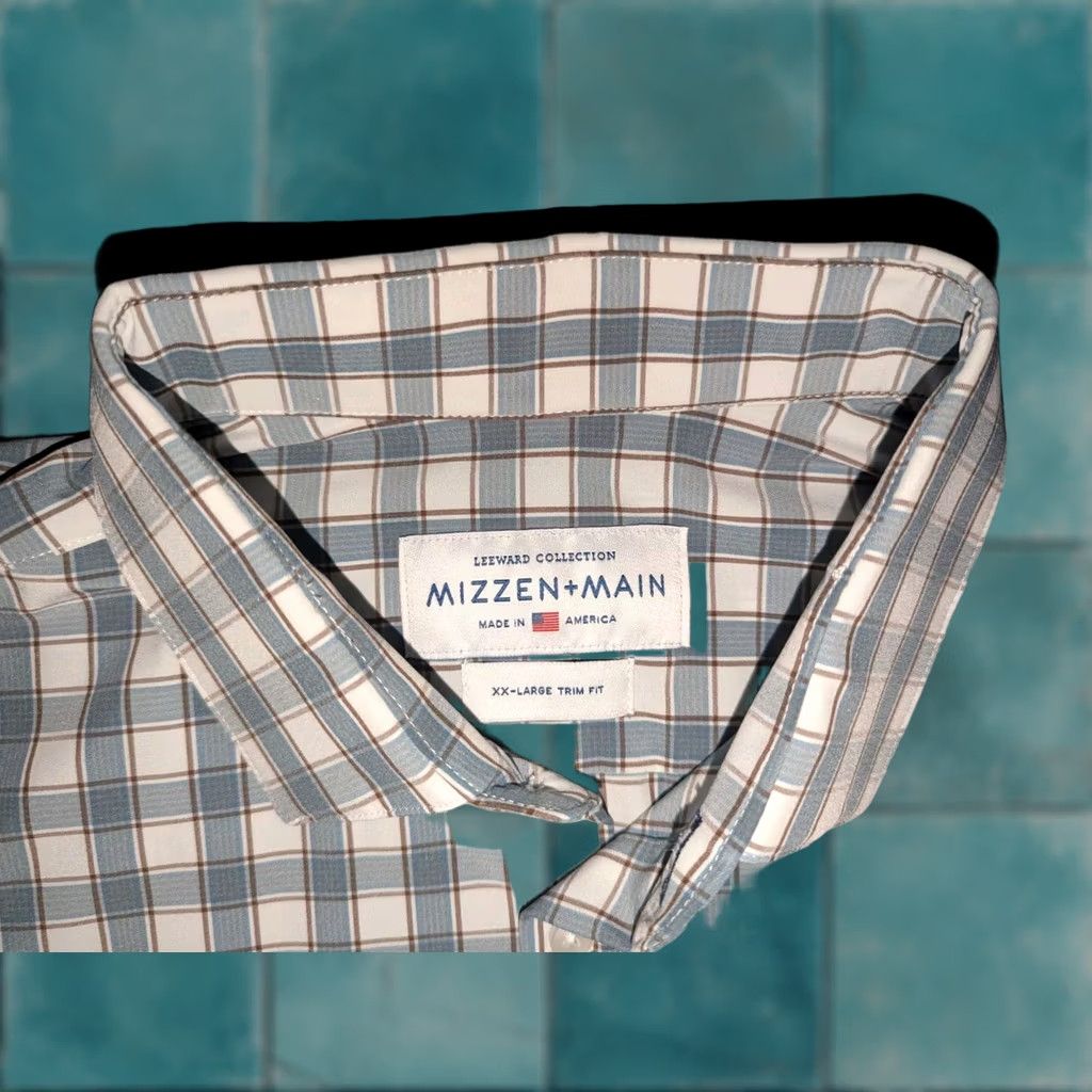 Mizzen+Main Mizzen+Main Leeward Shirt Plaid Gray Long Sleeve 2XL Button-Down Dress Shirt Mens Size US XXL / EU 58 / 5 - 1 Thumbnail