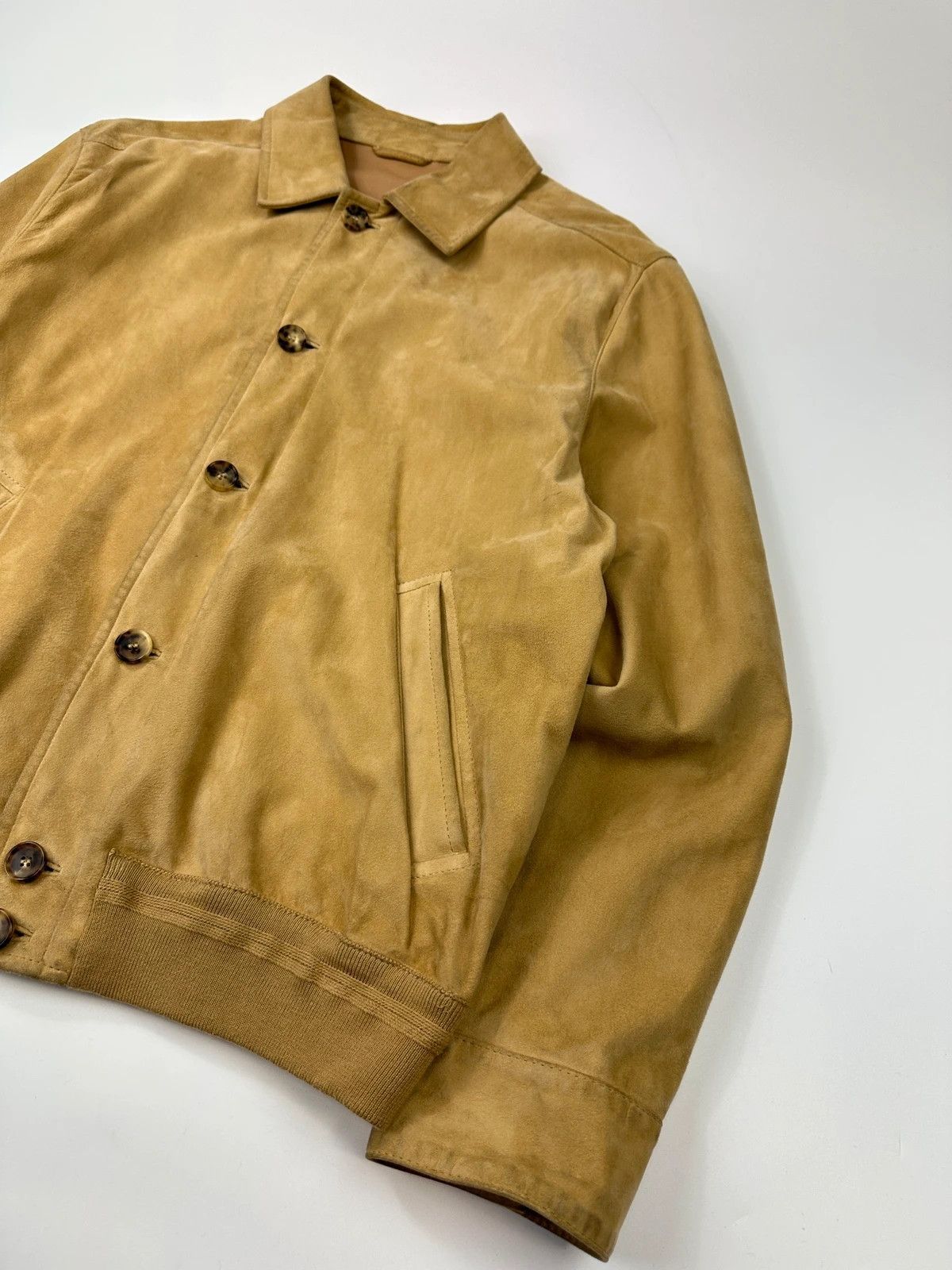 Lanvin Lanvin Paris 90s Beige Suède Leather Bomber Button Up Jacket Size US M / EU 48-50 / 2 - 3 Thumbnail