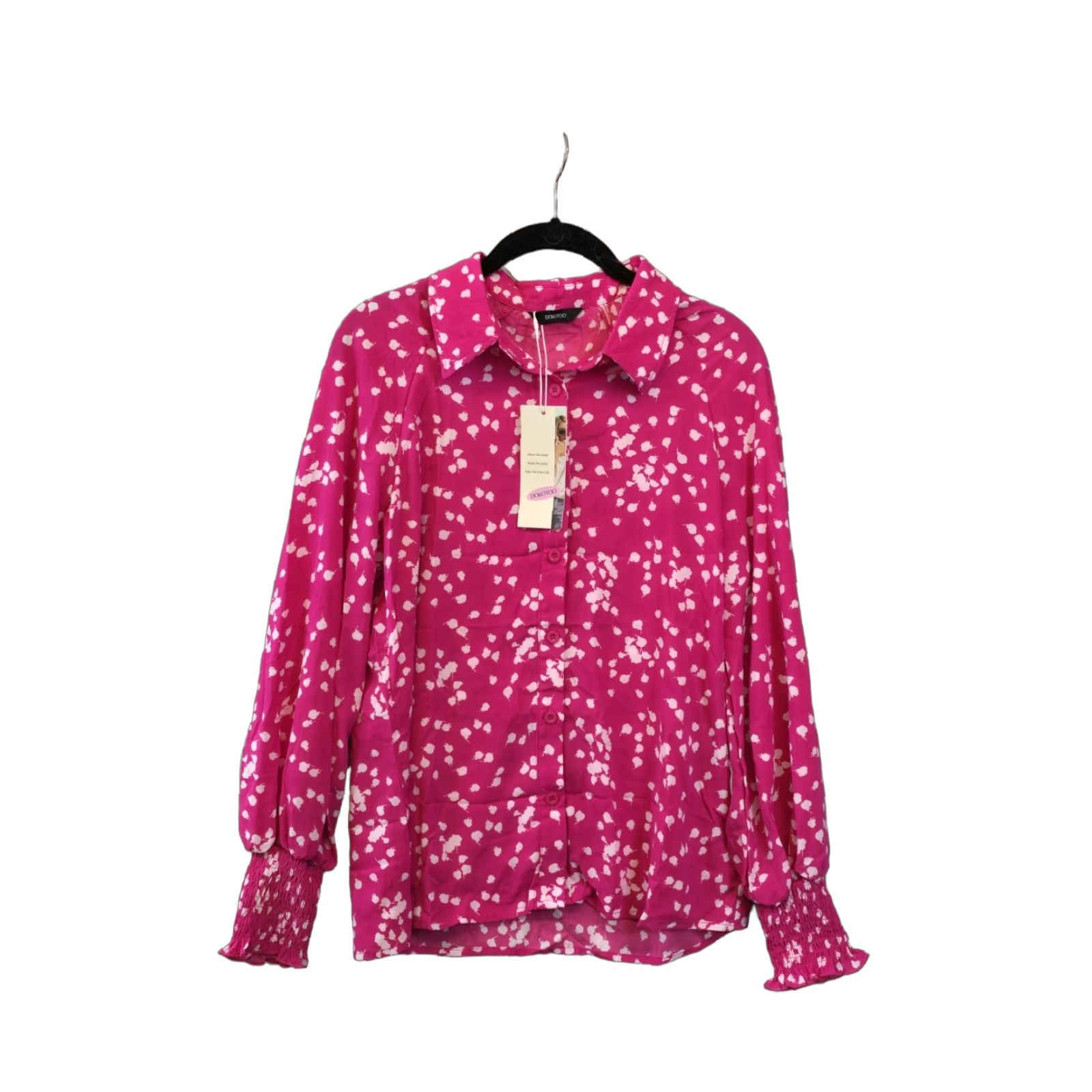 Vintage NWT Dokotoo Womens Casual V Neck Long Sleeve Button Down Blouse Size S Size S / US 4 / IT 40 - 1 Thumbnail