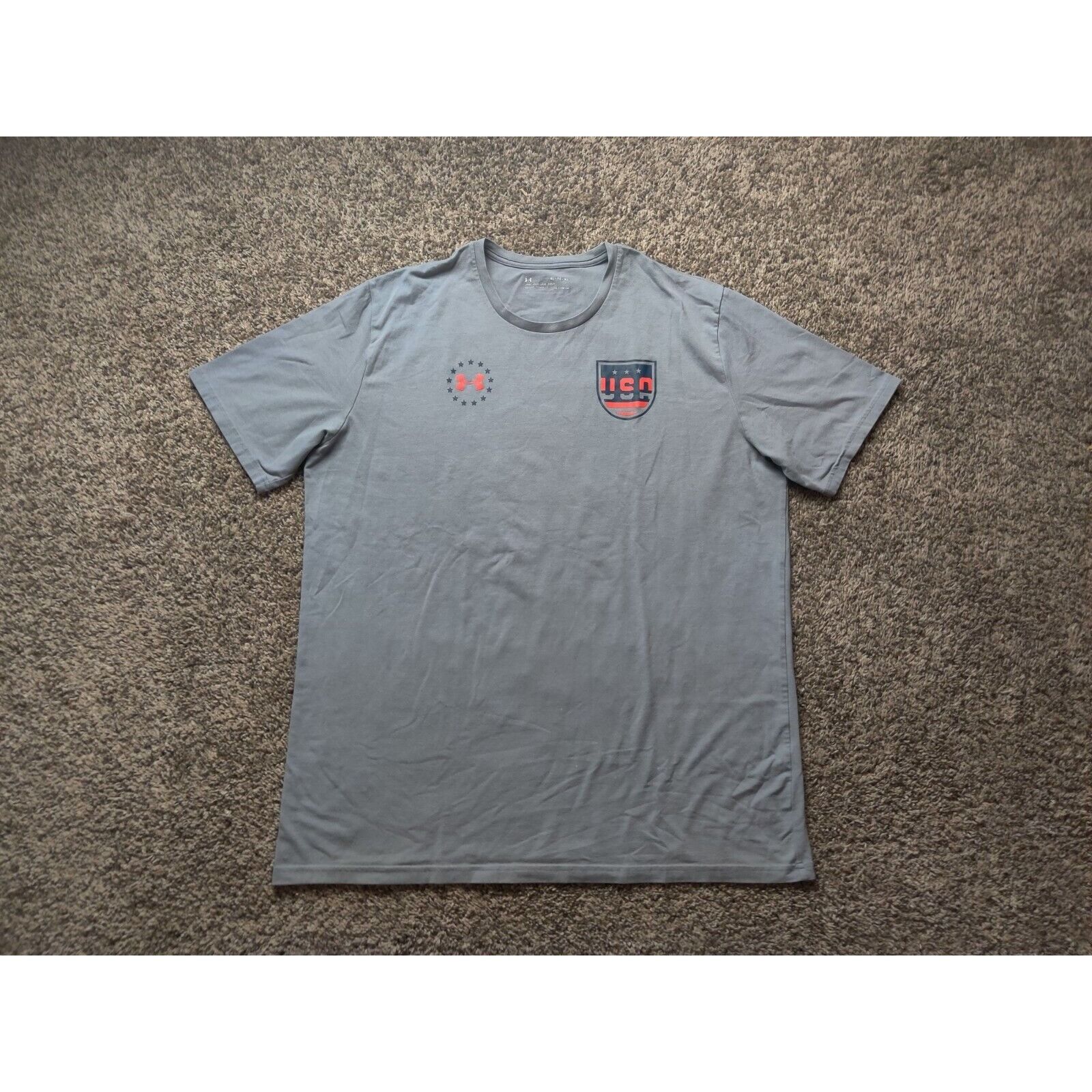 Under Armour Team USA Basketball Shirt Adult Mens XL Gray Spell Out Logo Size US XL / EU 56 / 4 - 1 Thumbnail