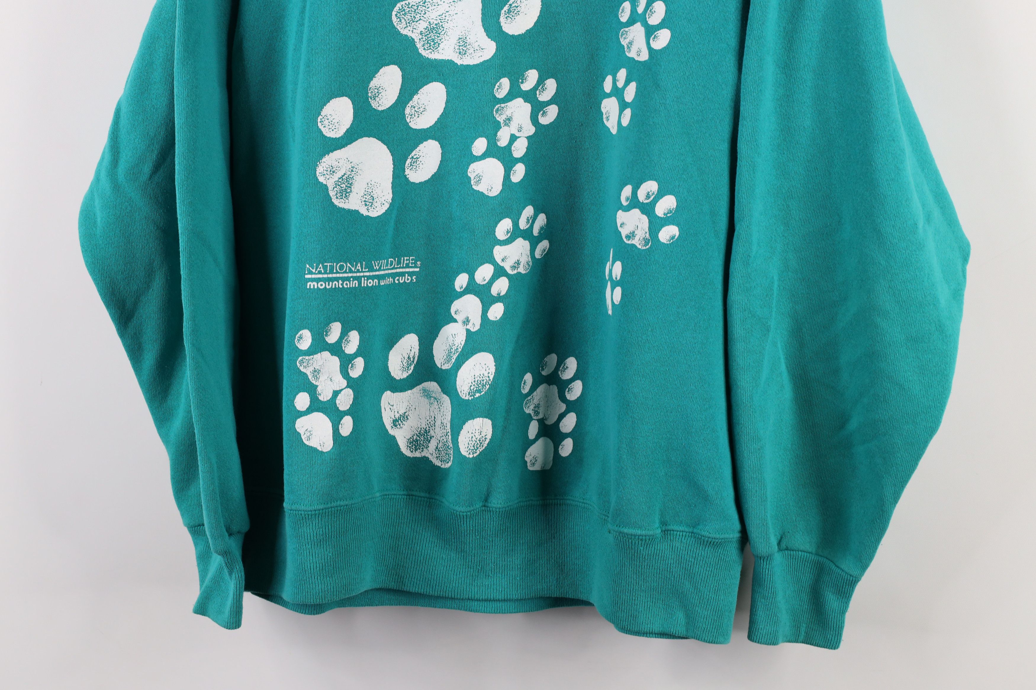 Vintage Vintage 90s Streetwear Mountain Lion with Cubs Sweatshirt Size L / US 10 / IT 46 - 3 Thumbnail