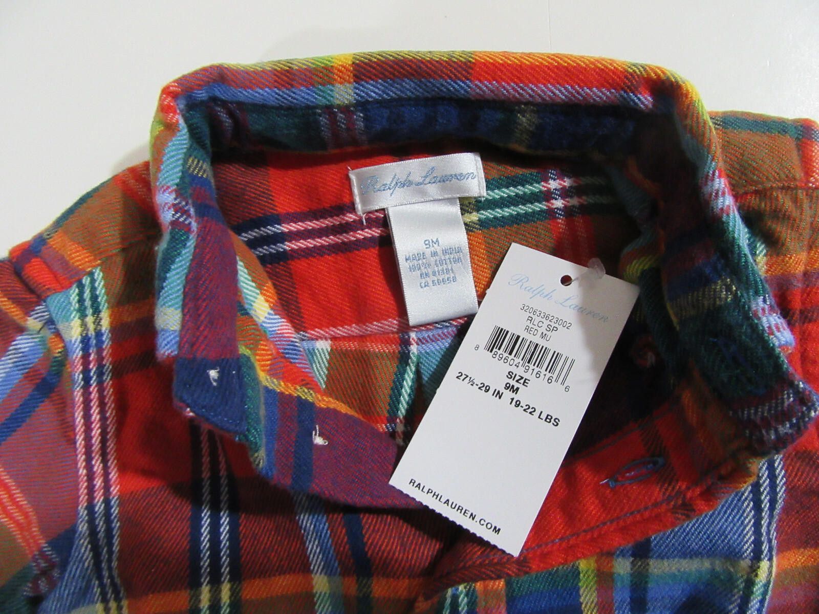Polo Ralph Lauren Ralph Lauren Polo Baby Boys Long Sleeve Flannel Shirt 9M Size US XXS / EU 40 - 3 Thumbnail