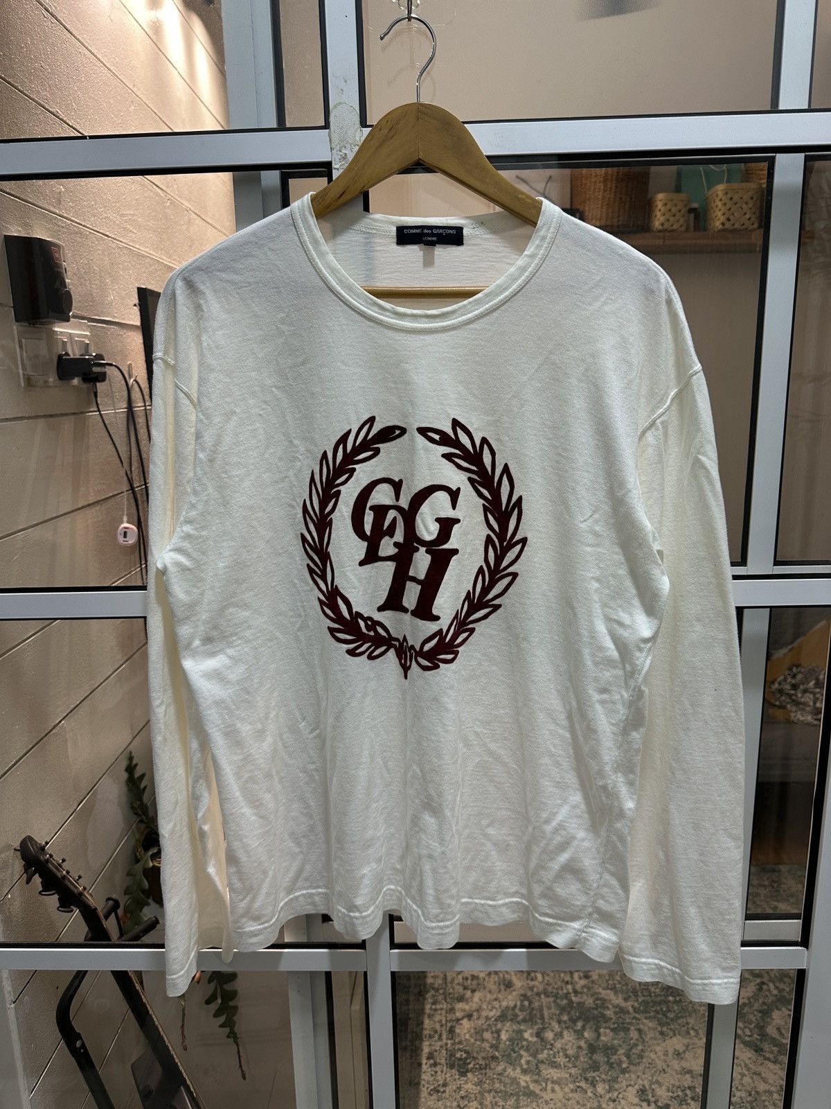 Comme des Garcons Homme Plus SS2005 Comme des Garcons CDGH “Red Velvet” L/S Shirt Size US M / EU 48-50 / 2 - 1 Thumbnail