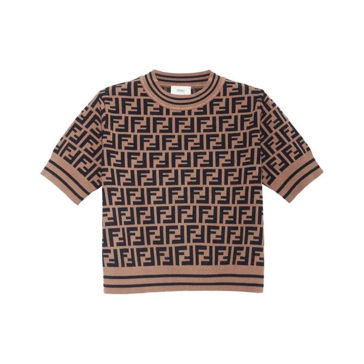 Fendi Fendi Logo Short Sleeve Sweater for Kids 0079 Size US M / EU 48-50 / 2 - 1 Thumbnail