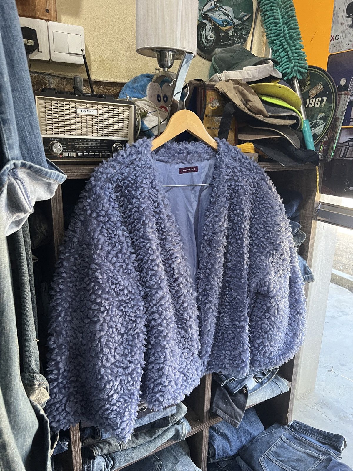 URBAN RESEARCH DOORS 🔥Urban Research Buttonless Light Sherpa Cardigan Size US XL / EU 56 / 4 - 4 Thumbnail