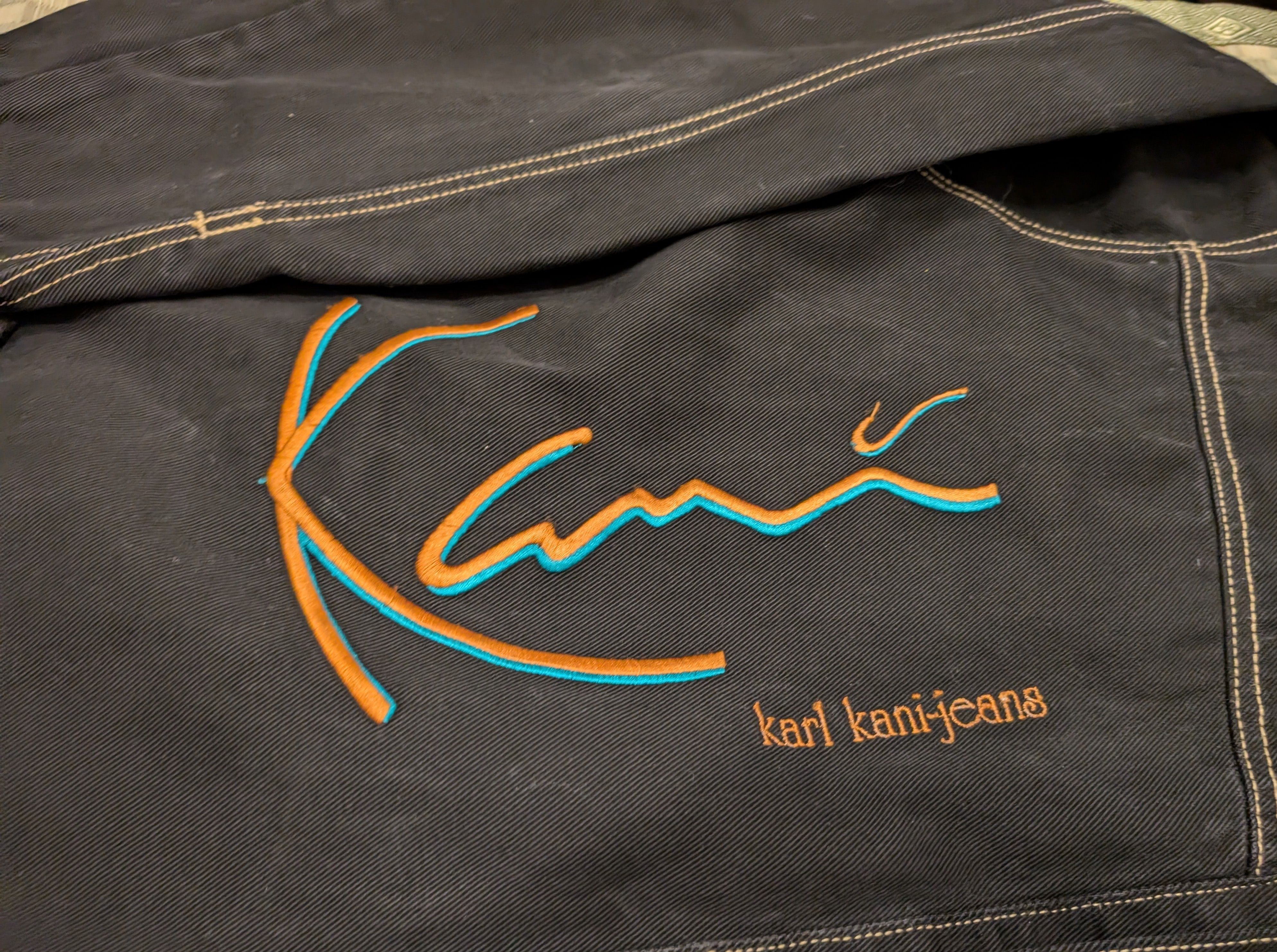 Karl Kani Karl Kani Signature Denim Jacket Black Vintage 90s Hip Hop Size US L / EU 52-54 / 3 - 4 Thumbnail