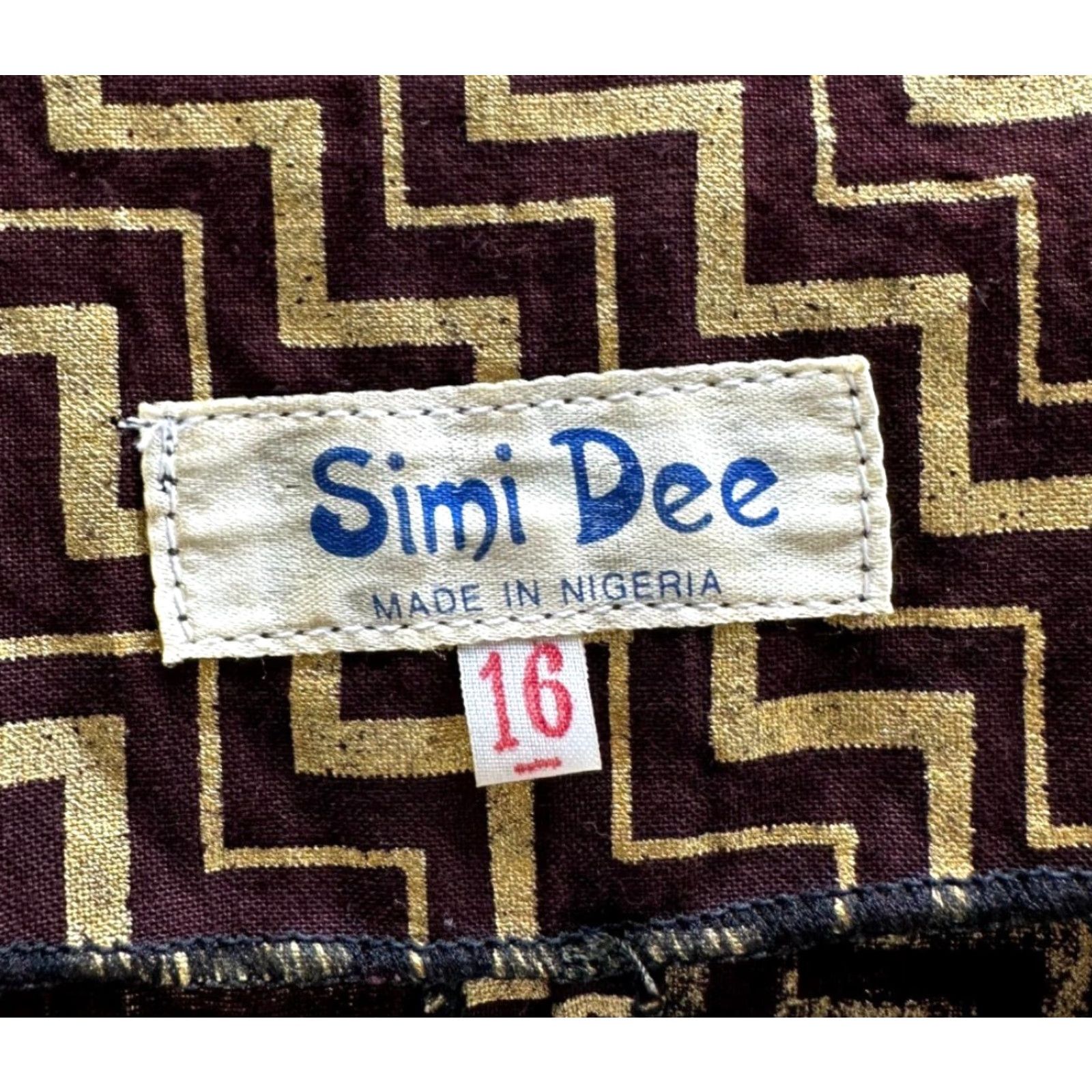 Vintage Vtg Simi Dee Brown Gold Geometric Africa Duster Over top Shoulder Pads Sz M Jacket Women Brown Gold Buttons Geometric Duster Jacket M Women Size M / US 6-8 / IT 42-44 - 3 Thumbnail
