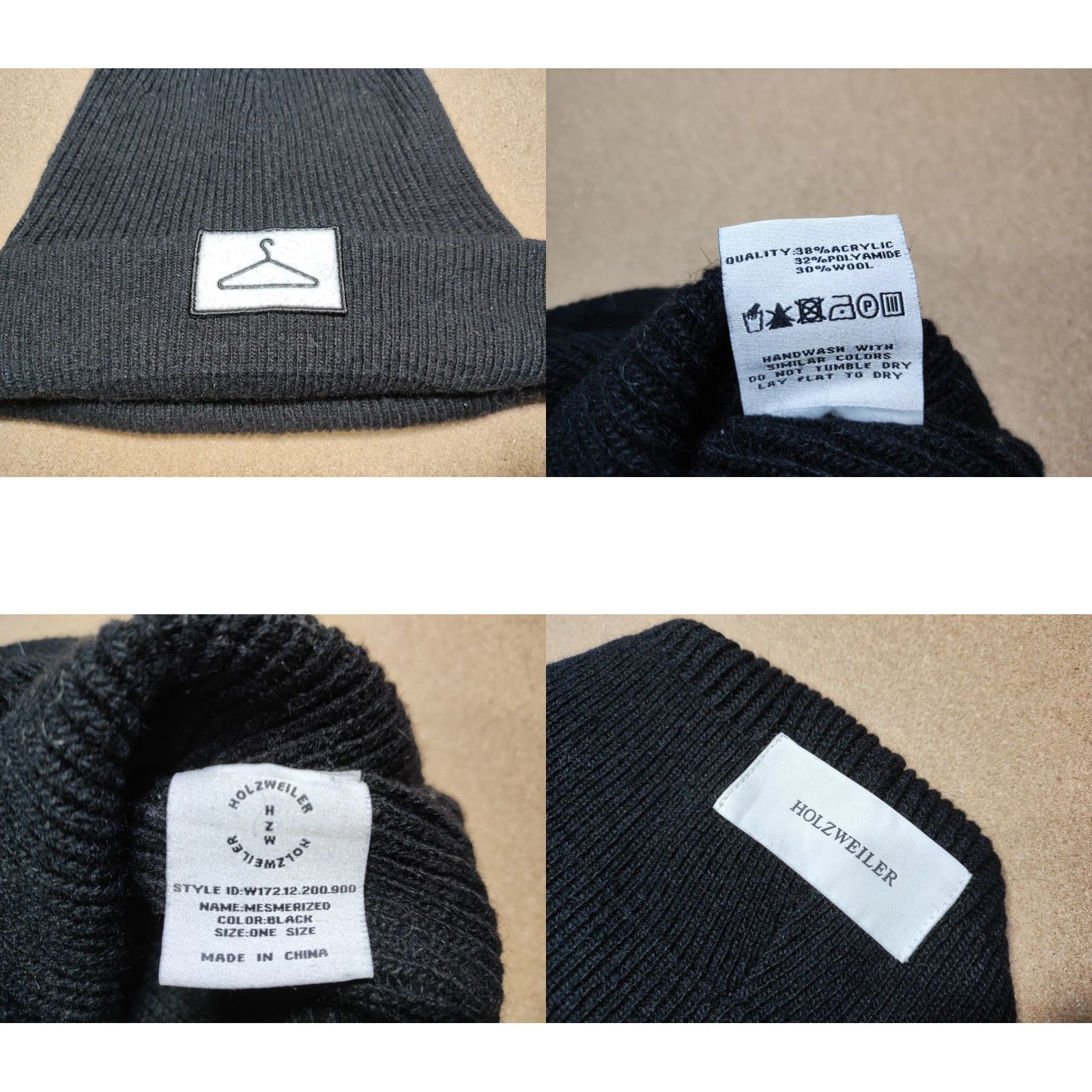 Holzweiler Holzweiler Beanie Hat One Size Winter Warm Thermal Soft Plain Knit Unisex Adults Black Mens Womens Girls Boys Size ONE SIZE - 8 Thumbnail