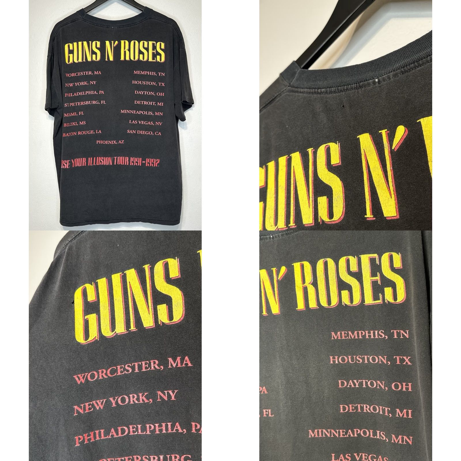 Vintage VINTAGE Guns N’ Roses Use Your Illusion Tour Brockum T Shirt XL Men's Black 90s Band Rock Rose Decade 1990s Size US XL / EU 56 / 4 - 9 Thumbnail