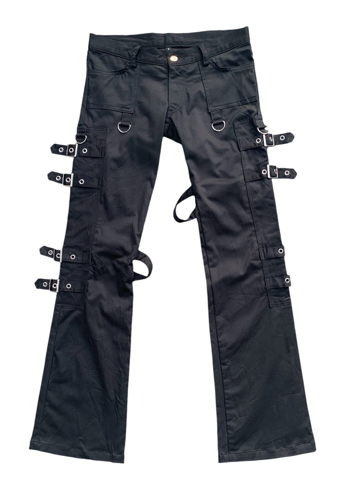 If Six Was Nine Bondage Gothic Punk Unisex Unbrand Flare Pant Made In Japan Size US 28 / EU 44 - 2 Thumbnail