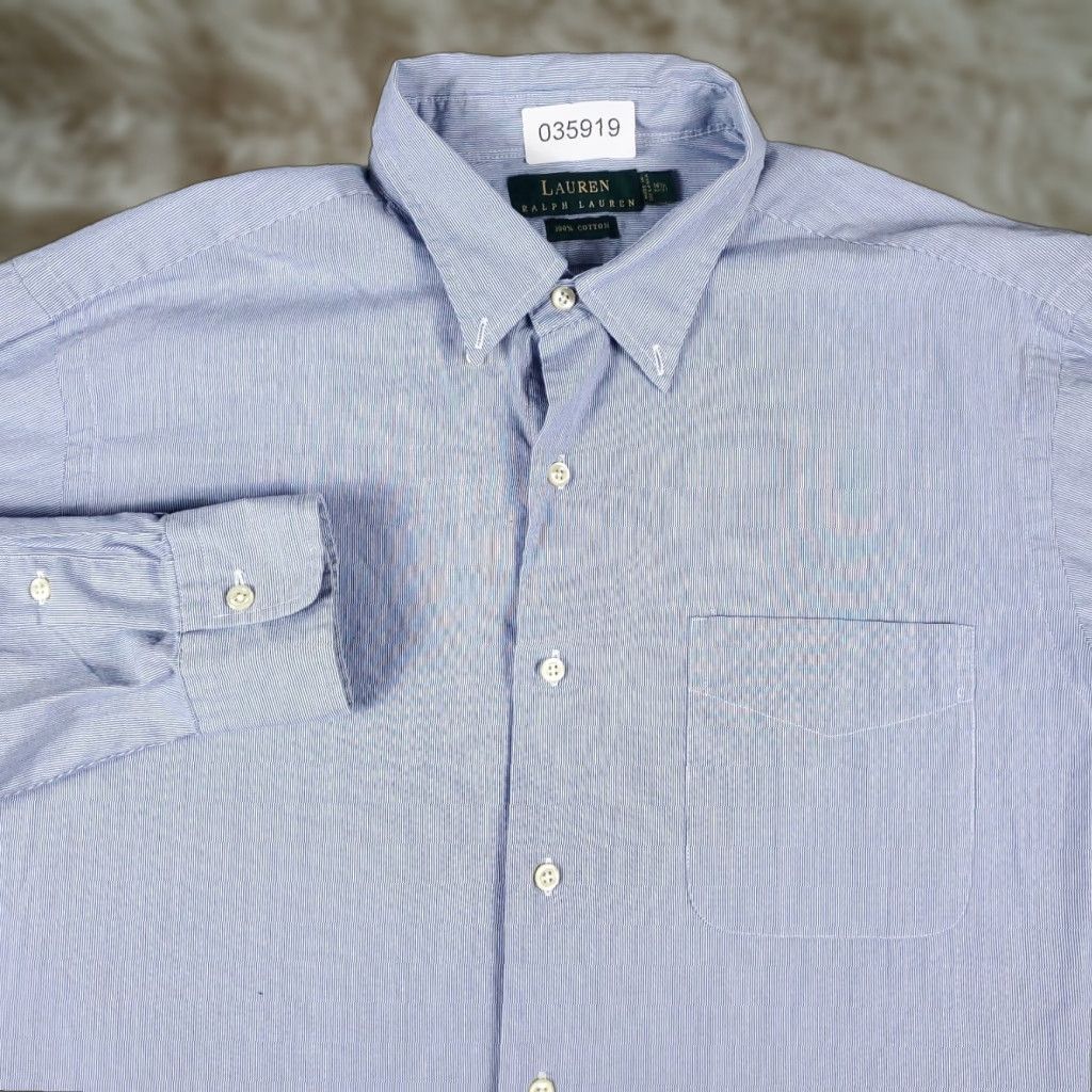 Ralph Lauren Ralph Lauren Shirt Mens 16.5 Blue Dress Button-Up Long Sleeve Non-Iron Cotton Classic Collar 16.5 Mens Blue Dress Shirt Size 42R - 1 Thumbnail