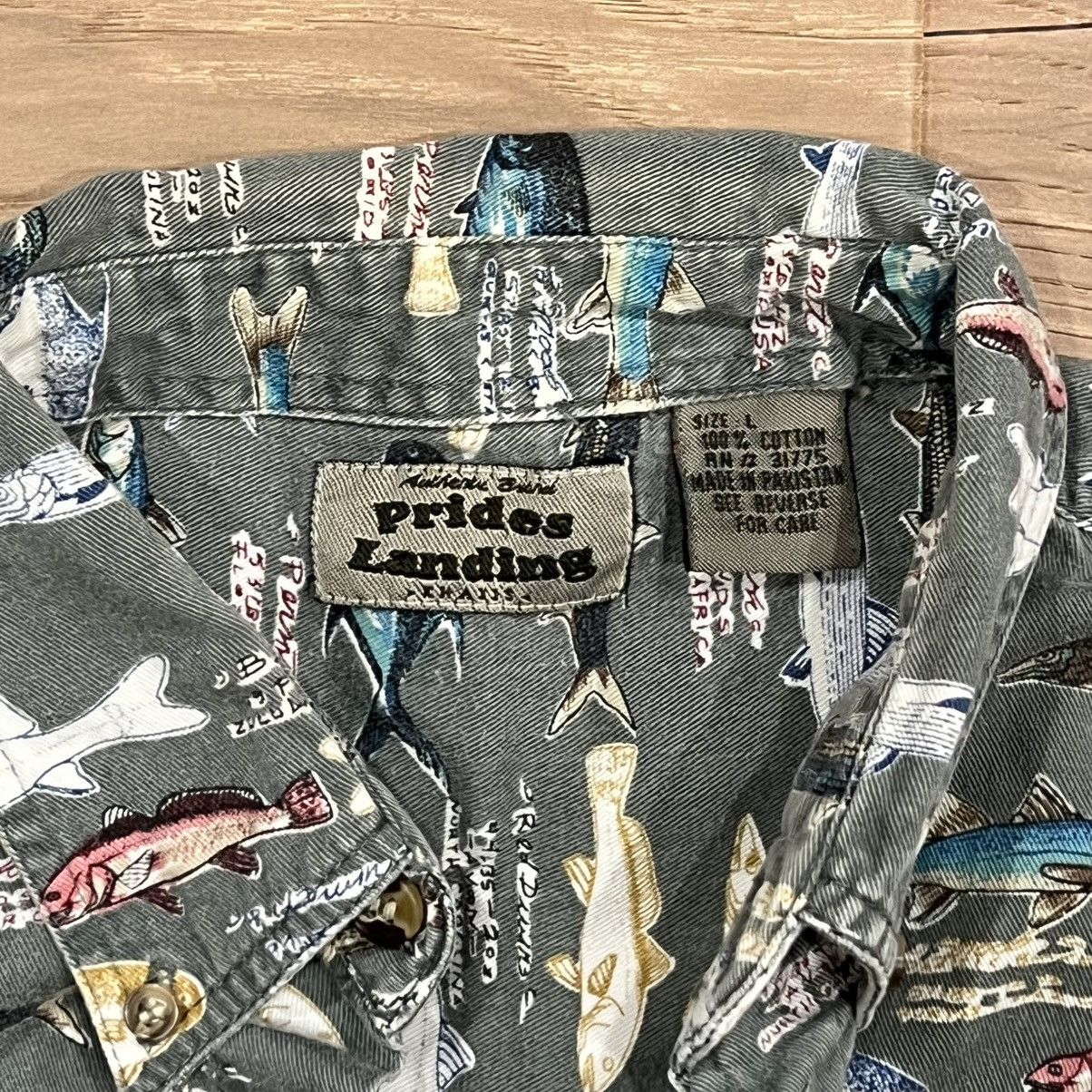 Other Fish AOP Prides Landing Large Short Sleeve Button Down Shirt Size US L / EU 52-54 / 3 - 2 Thumbnail