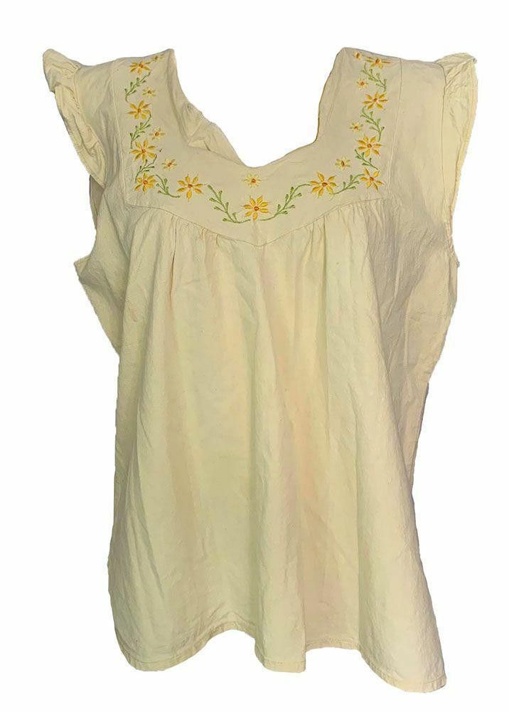 Designer Pre Owned Yellow Hand Made Blouse Xl Size XL / US 12-14 / IT 48-50 - 1 Thumbnail